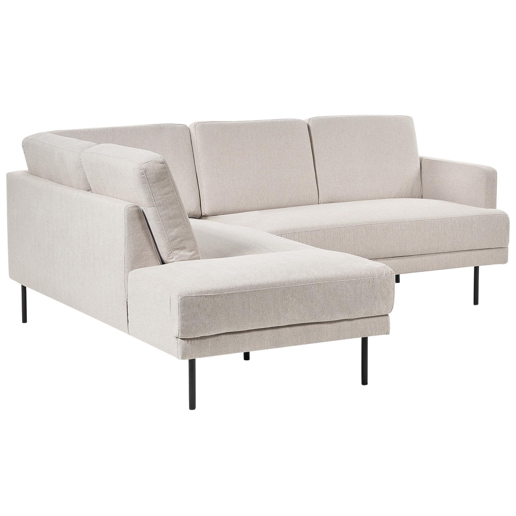 Beliani - BREDA - Hoekbank 4-zits - Beige - Rechtszijdig - Polyester