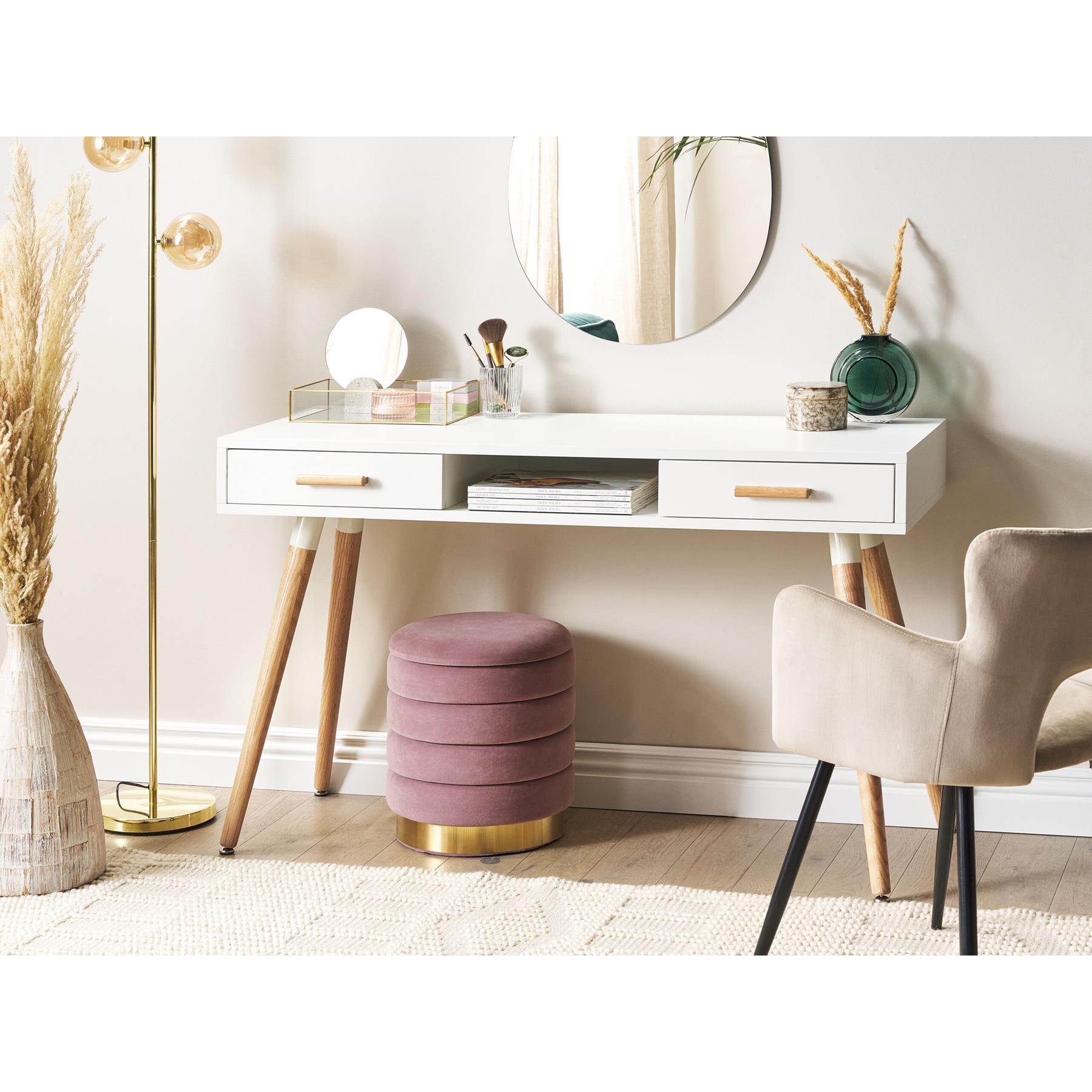 Beliani - FRISCO - Bureau - Wit |Bruin - MDF
