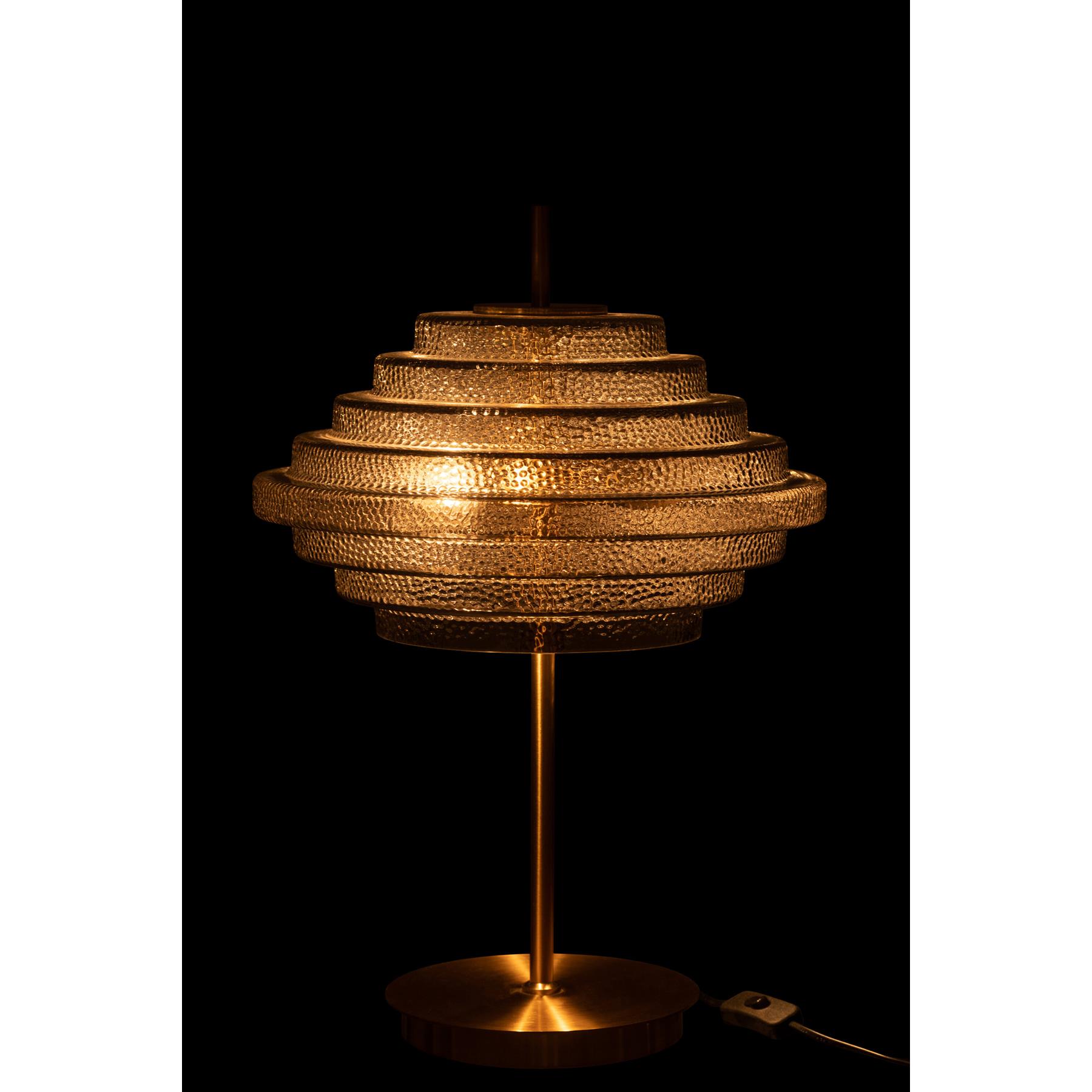 Tafellamp Led Goud Metaal|rookglas