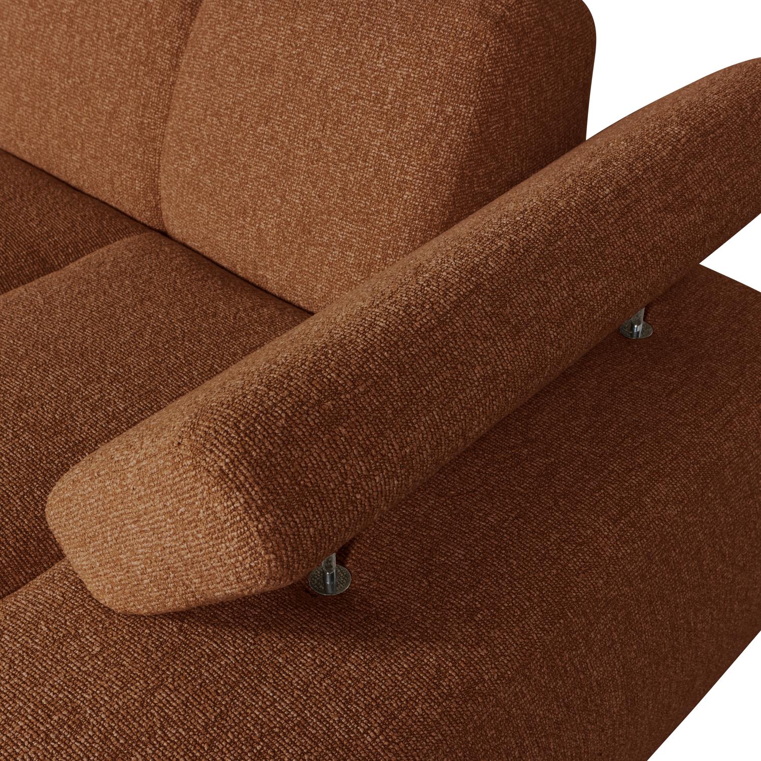 WOOOD Mojo Chaise Longue Elementenbank Rechts - Bouclé - Roest Bruin