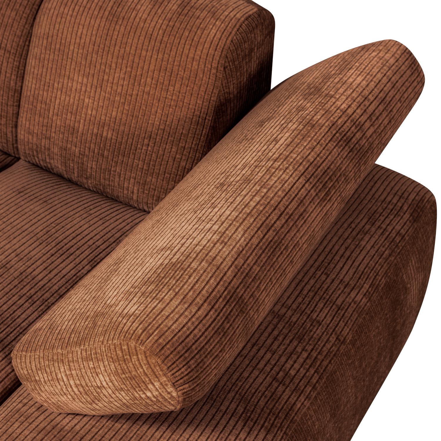 WOOOD Mojo Chaise Longue Elementenbank Rechts - Ribstof - Roest Bruin