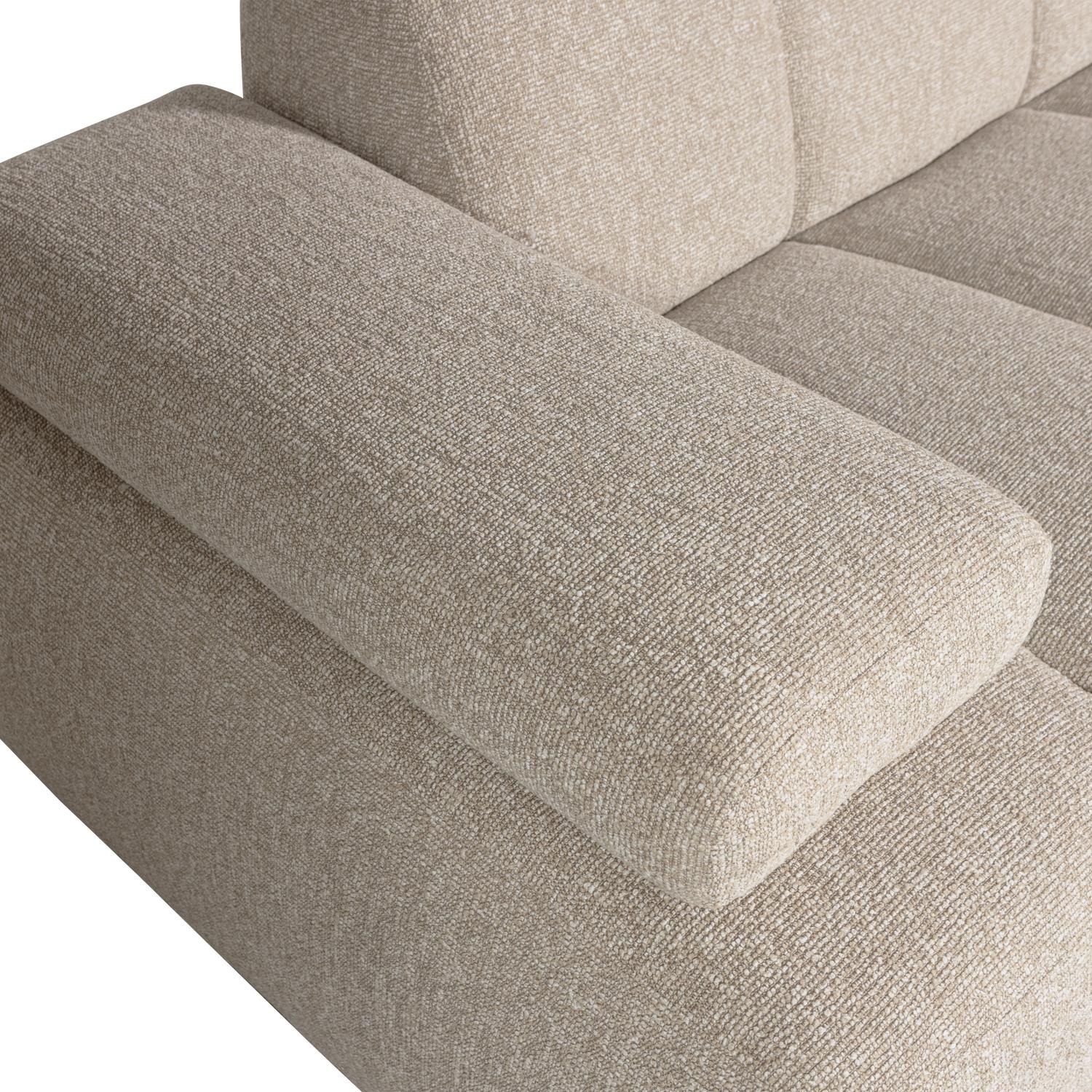 WOOOD Mojo 1,5-Zits Bank Met Arm Links - Bouclé - Beige - 74x160x97
