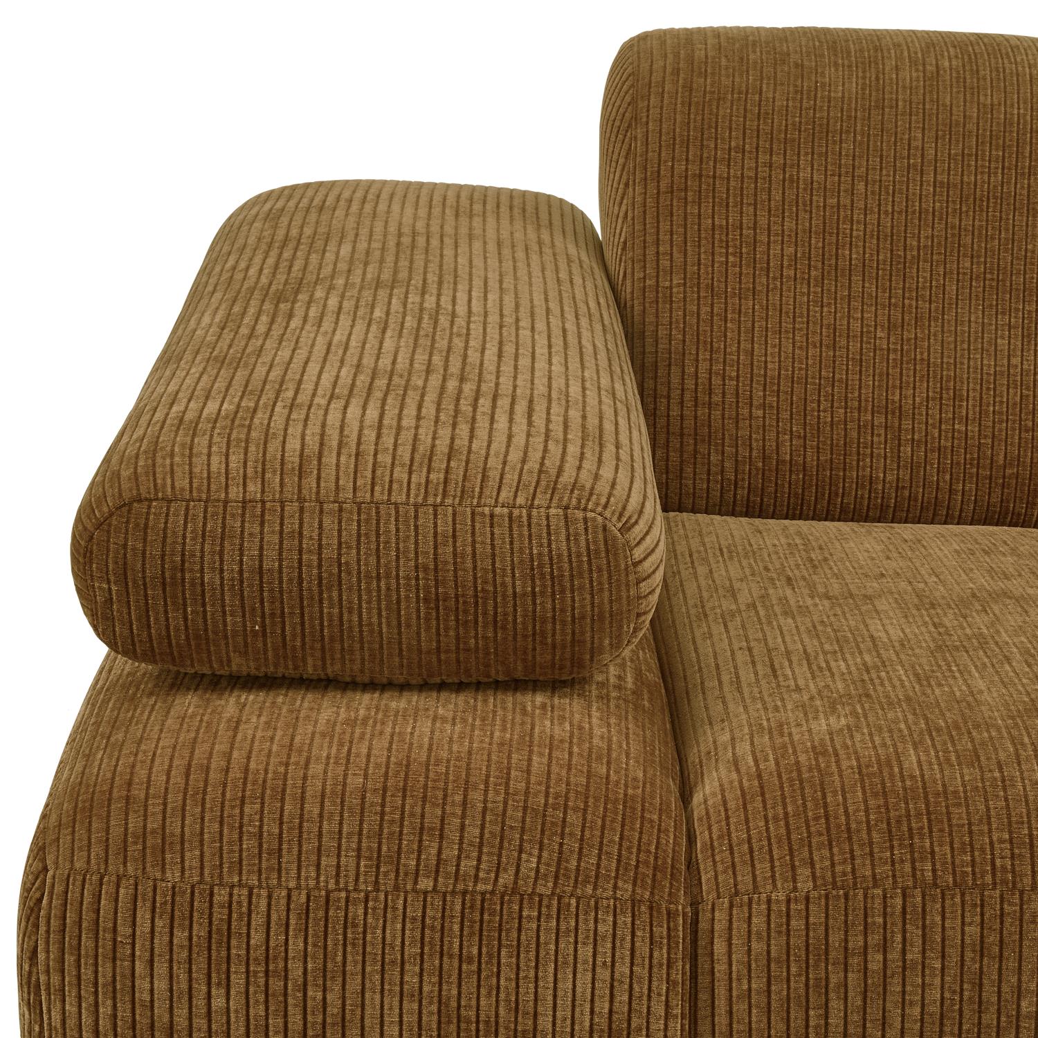 WOOOD Mojo 1-Zits Bank Met Arm Links - Ribstof - Geel - 74x120x97