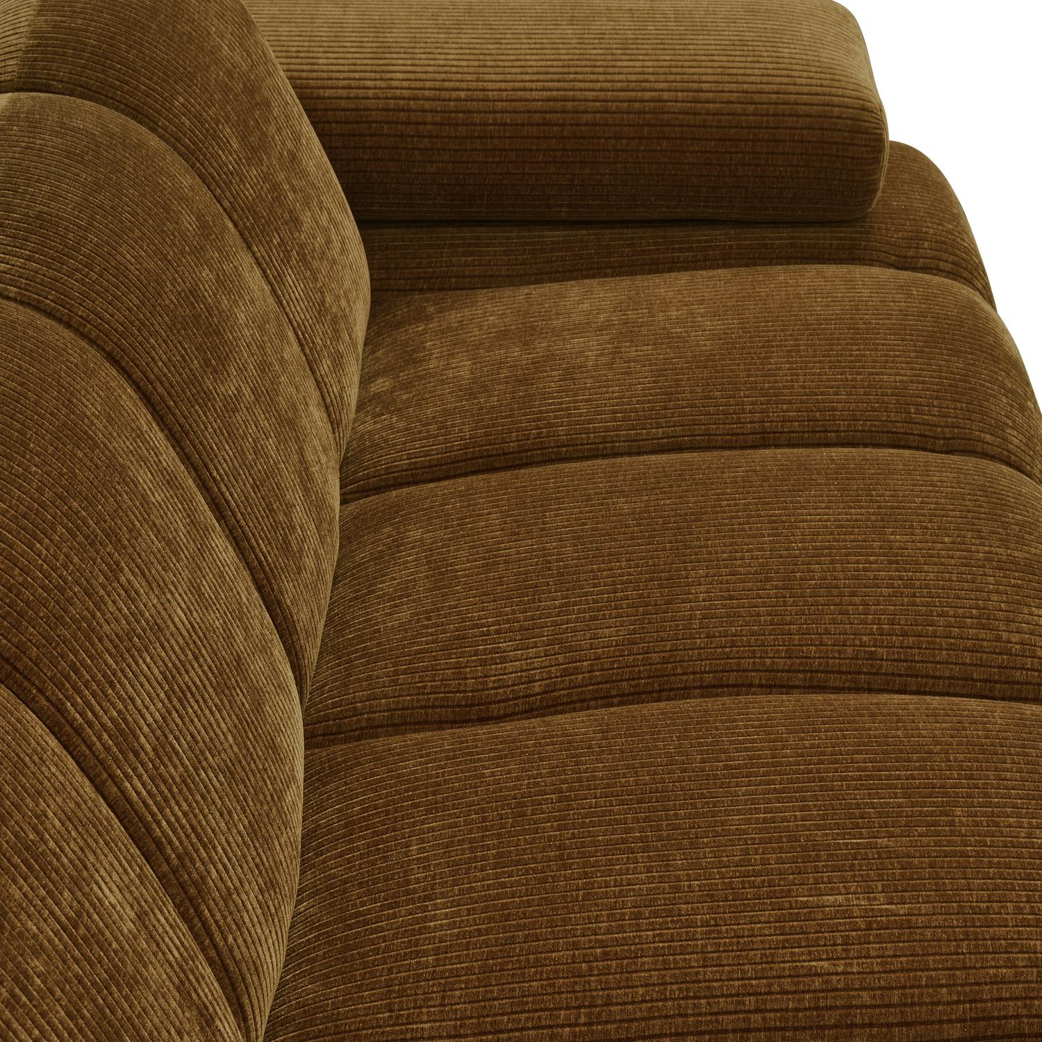 WOOOD Mojo 2-Zits Bank Met Arm Rechts - Ribstof - Geel - 74x200x97