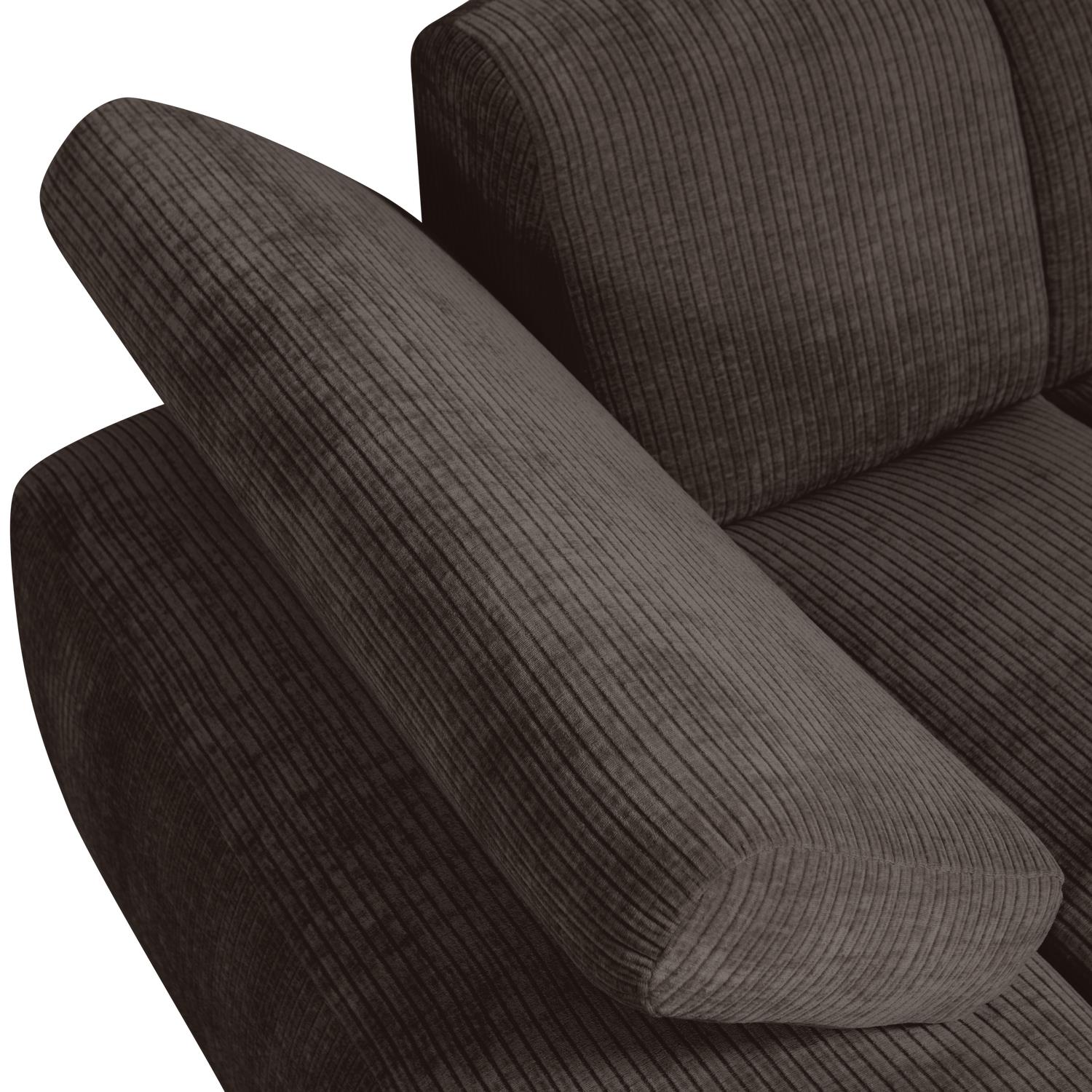 WOOOD Mojo Chaise Longue Elementenbank Links - Ribstof - Bruin