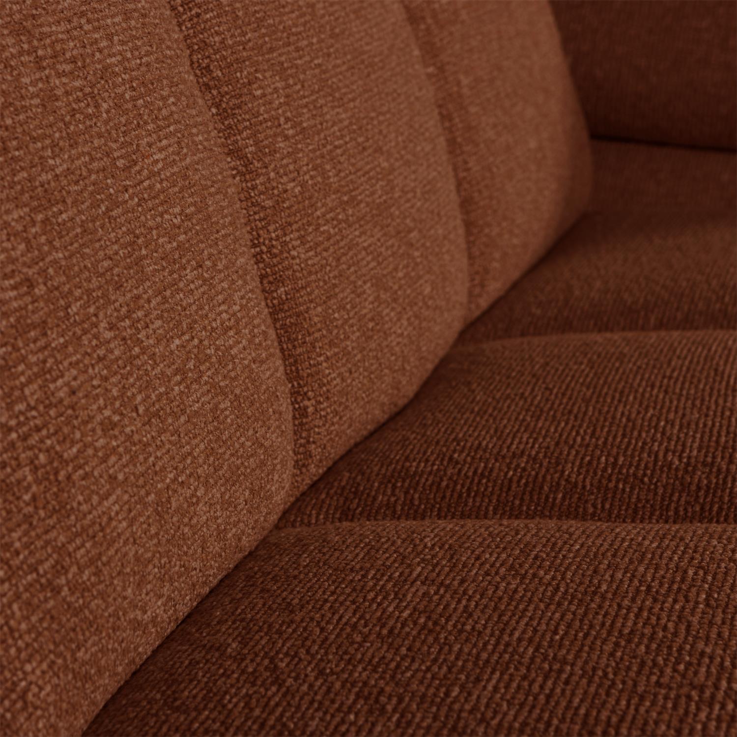 WOOOD Mojo 2-Zits Bank Met Arm Rechts - Bouclé - Roest Bruin Melange