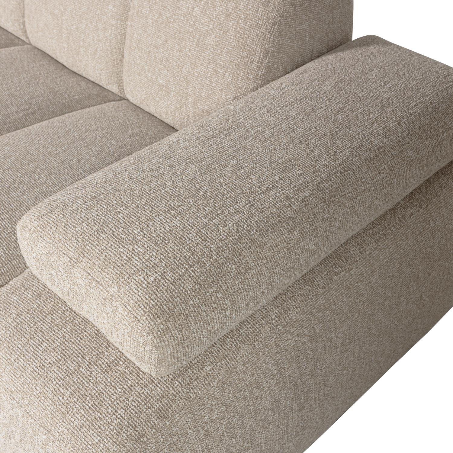 WOOOD Mojo 1,5-Zits Bank Met Arm Rechts - Bouclé - Beige - 74x160x97
