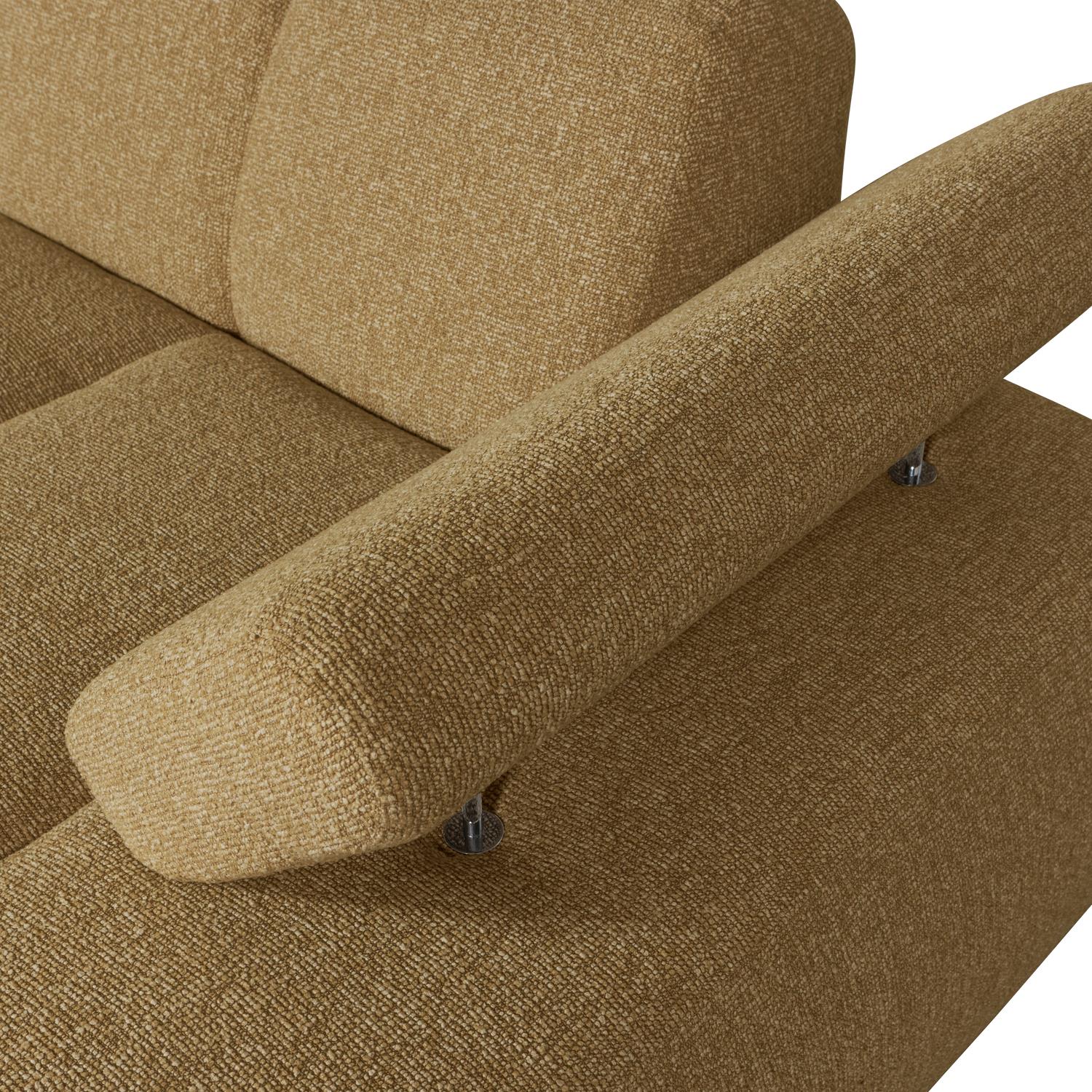 WOOOD Mojo Chaise Longue Elementenbank Rechts - Bouclé - Geel|Bruin