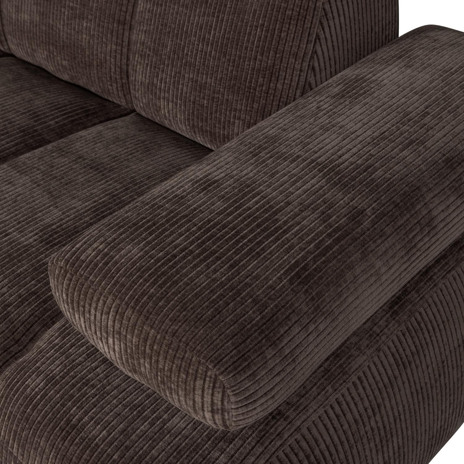 WOOOD Mojo 1,5-Zits Bank Met Arm Rechts - Ribstof - Bruin -74x160x67