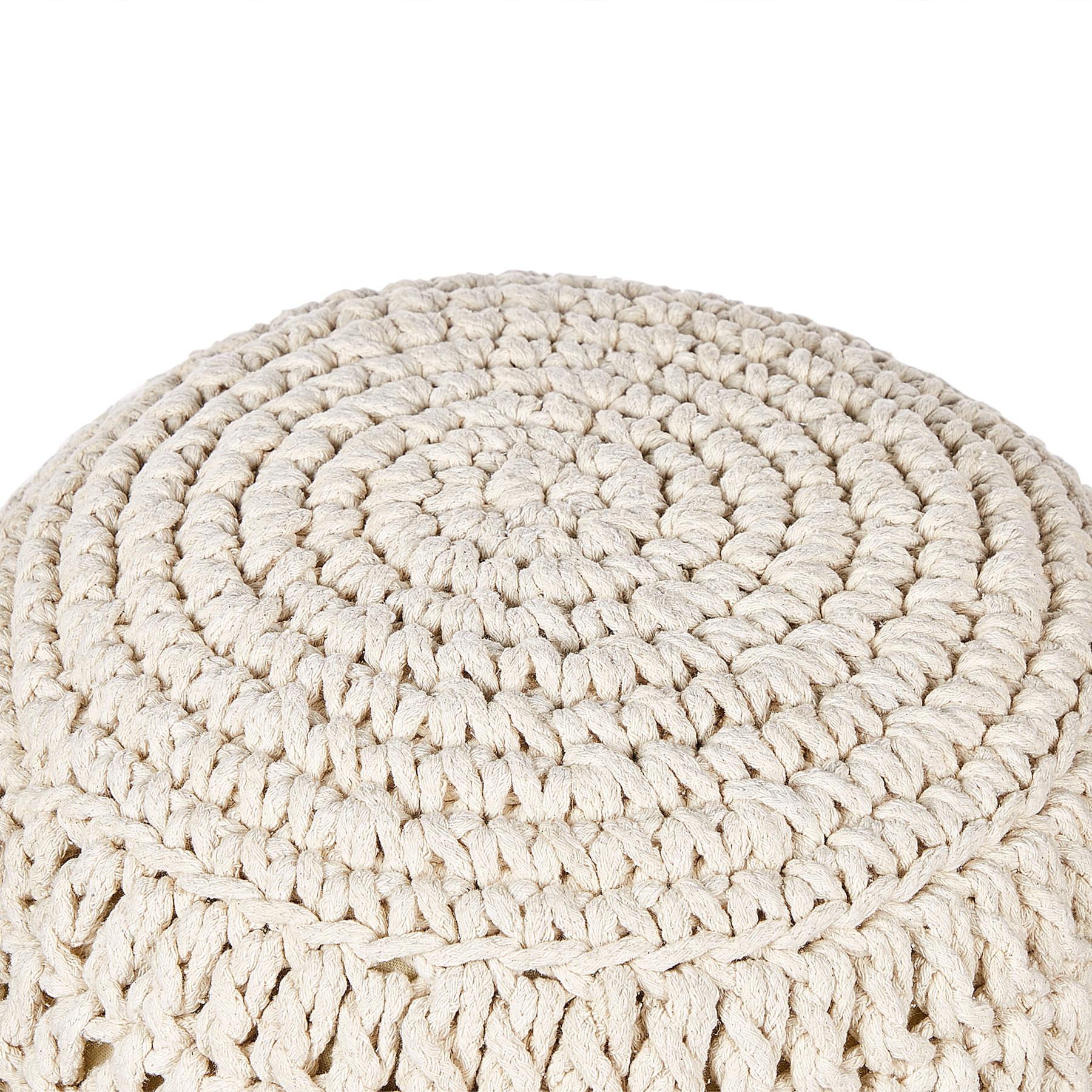 Beliani - ARPATU - Poef - Beige - Katoen