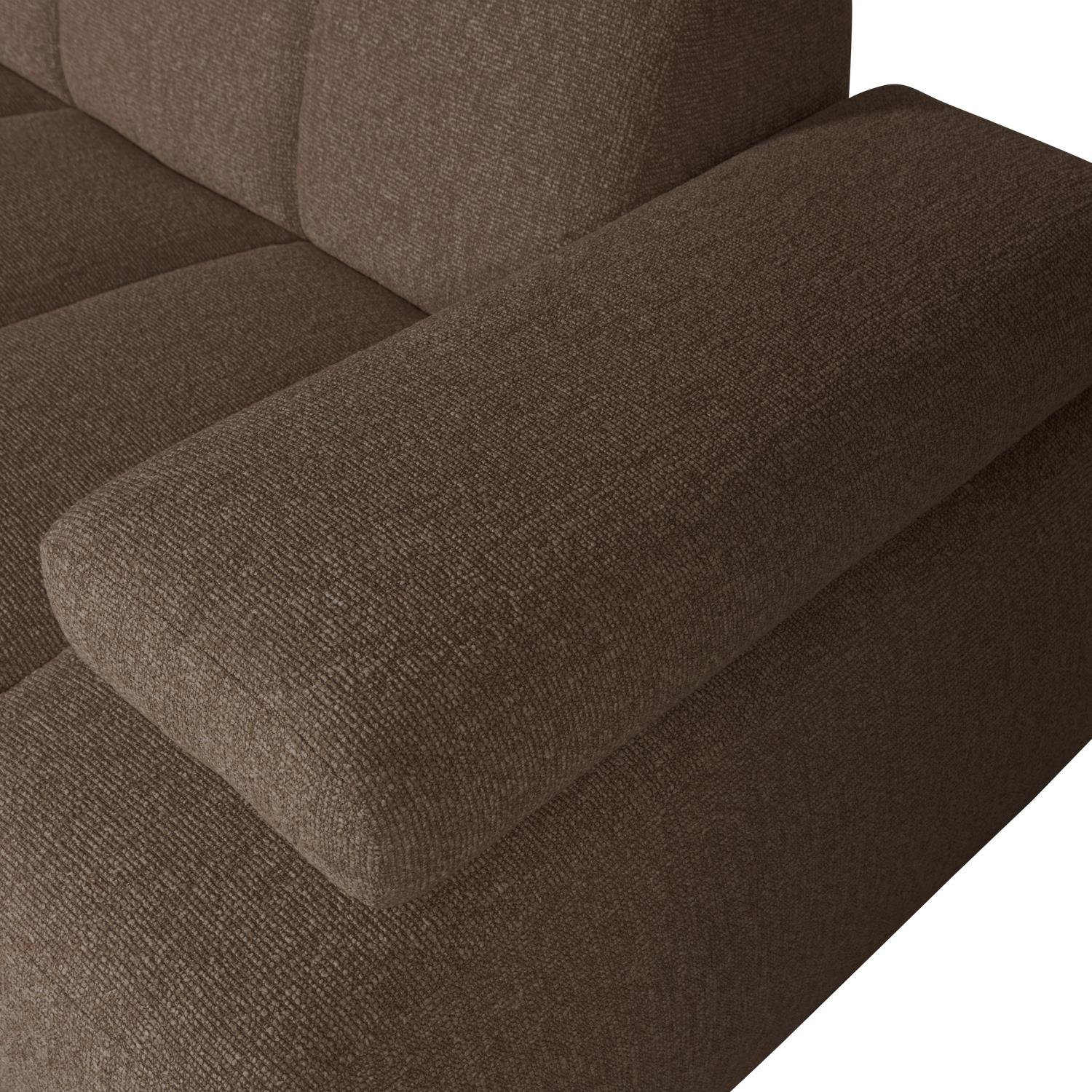 WOOOD Mojo 1,5-Zits Bank Met Arm Rechts - Bouclé - Bruin - 74x160x97