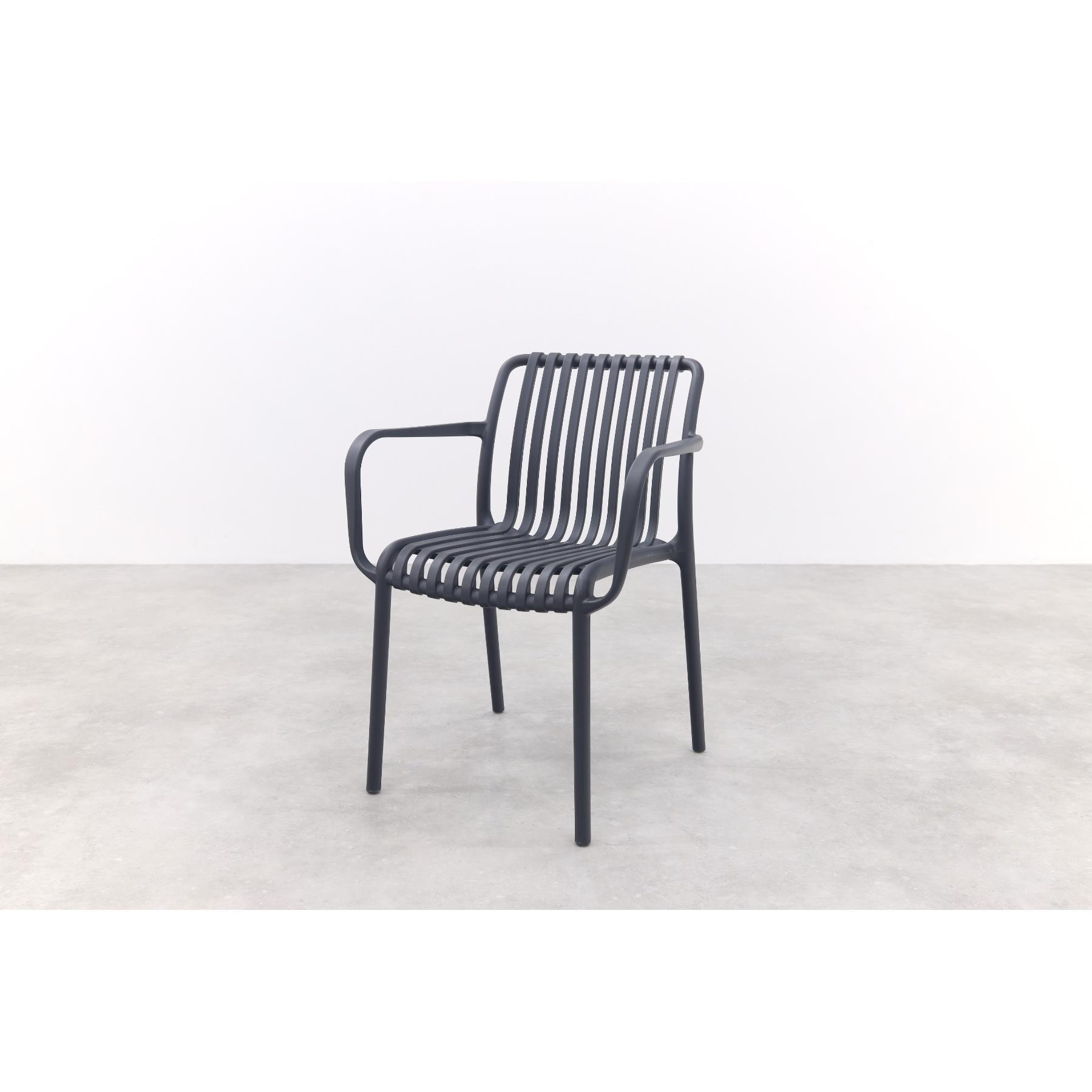 VDG Stripe stapelbare tuinstoel - Antraciet