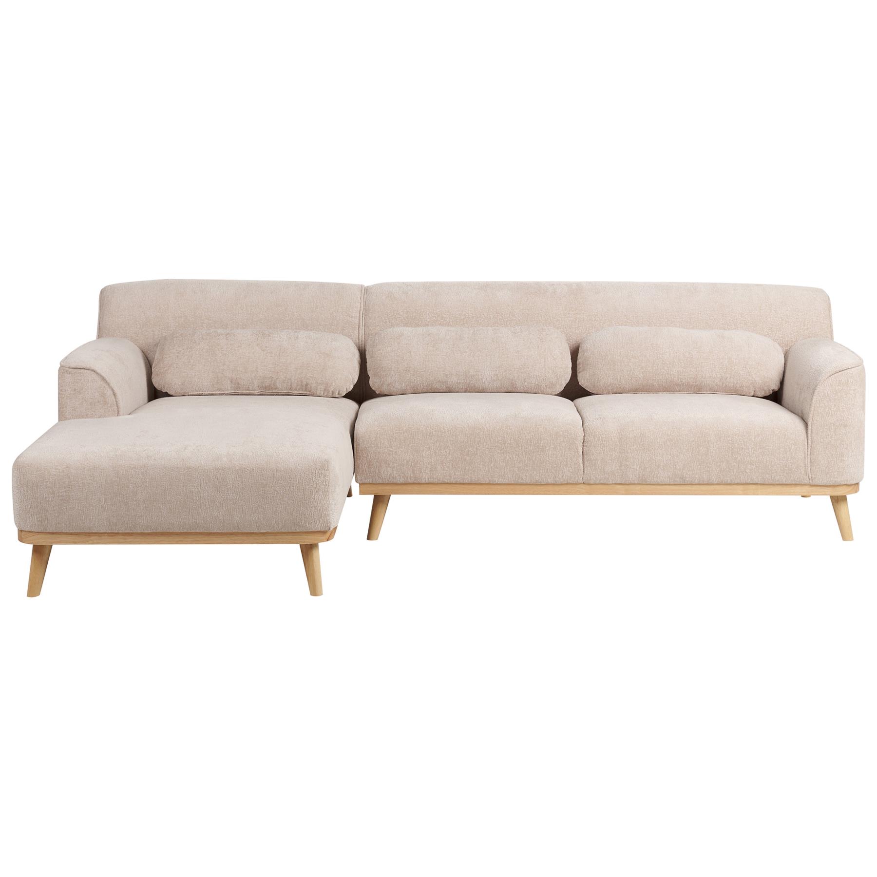 Beliani - SIMOS - Hoekbank - Beige - Rechtszijdig - Chenille