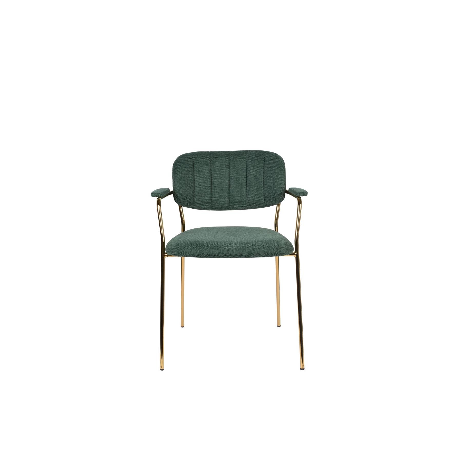 Housecraft Jolien Eetkamerstoelen Goud|Dondergroen - Set van 2