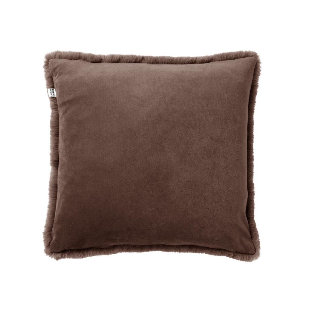 Dutch Decor Sierkussen Zaya - Bruin - Polyester - 45x45x0cm (BxHxD)