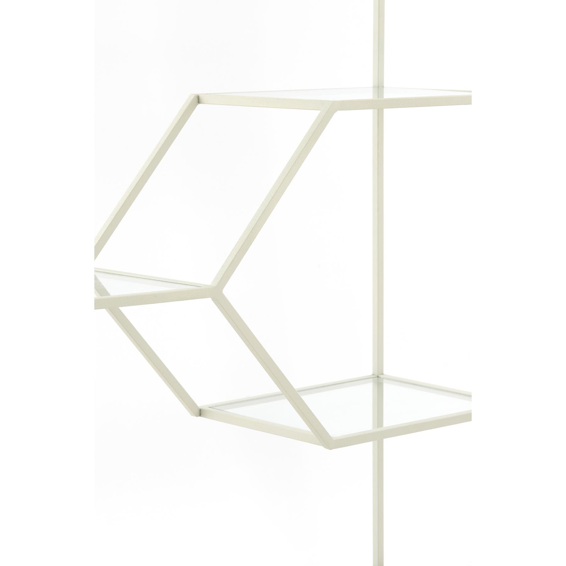 Light&living Kast open 100x34x214 cm AINO glas helder+crème