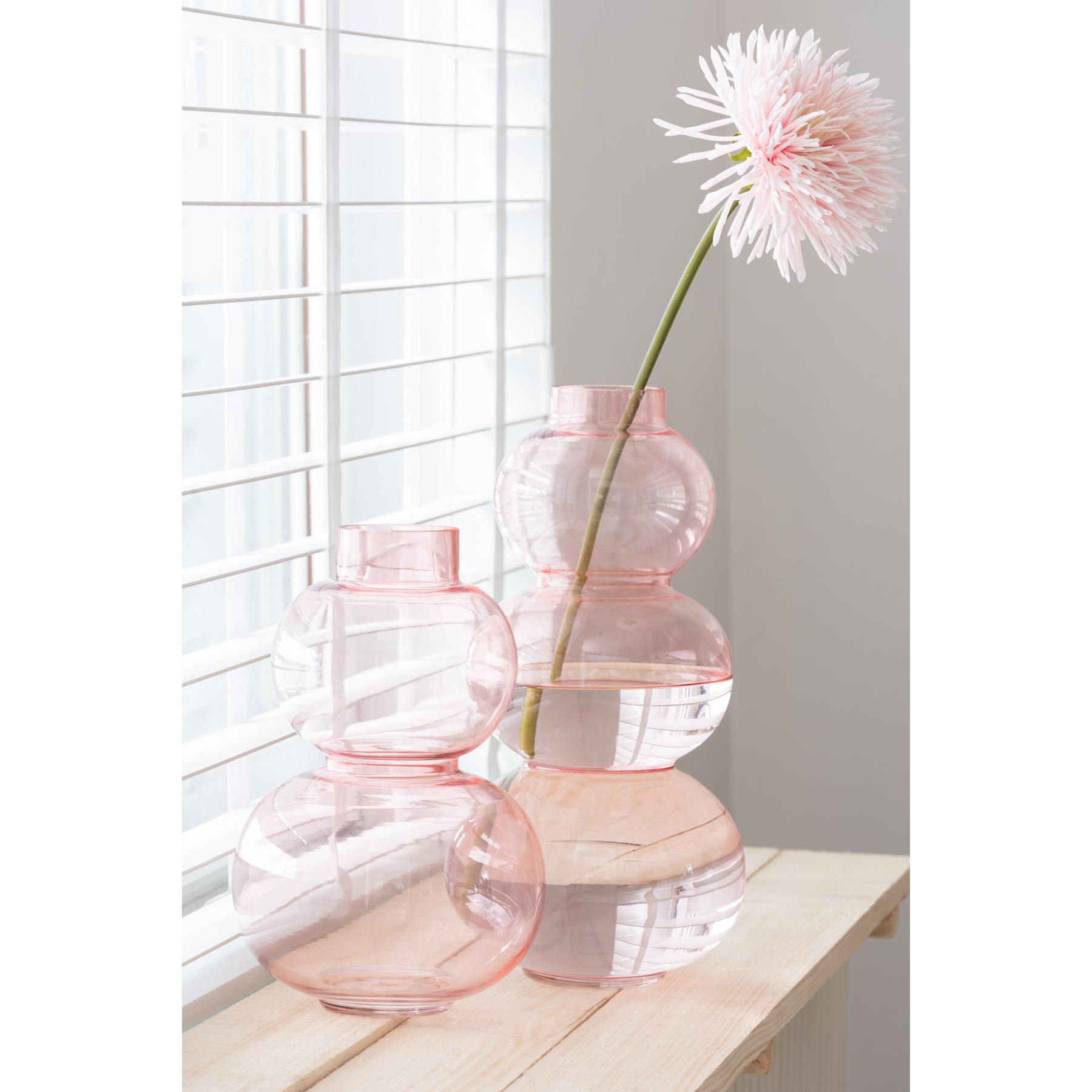 J-Line vaas Bol - glas - roze - large - 36 cm hoog