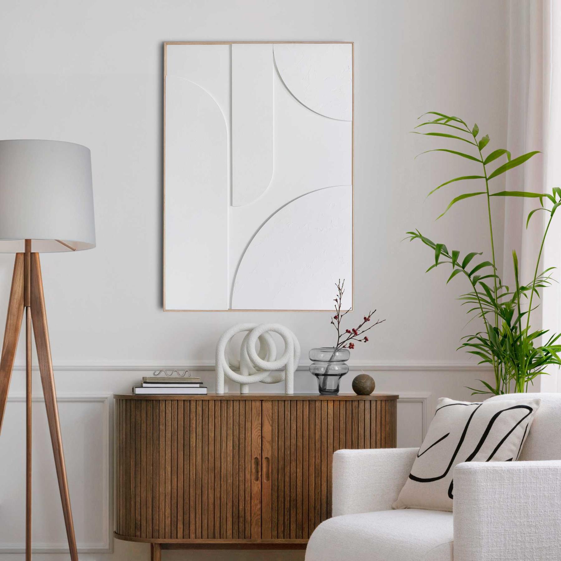 Reinders - Saturn White - Relief Art Schilderij 70x100cm Hout