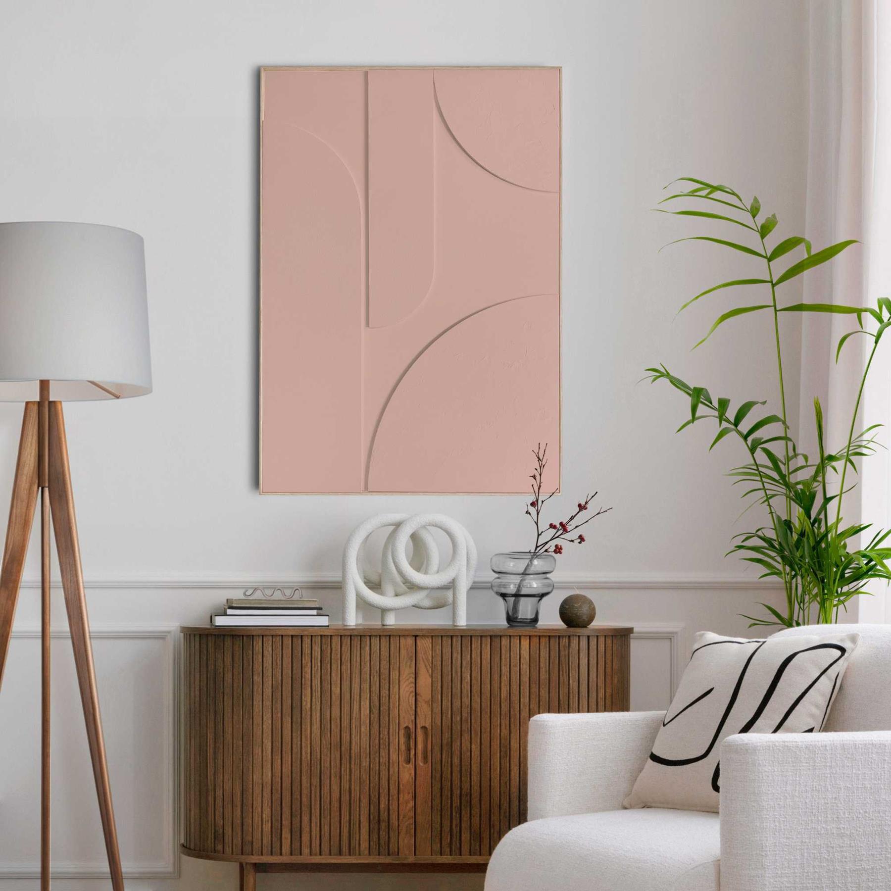 Reinders - Saturn Terra Pink - Relief Art Schilderij 70x50cm Hout