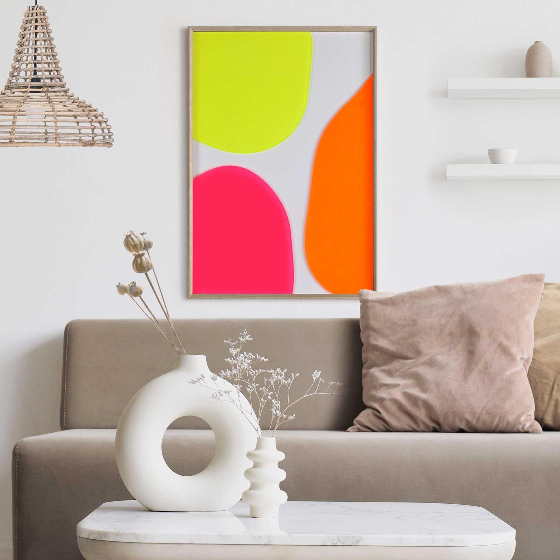 Reinders - Neon Connected - Relief Art Schilderij 70x50cm Hout