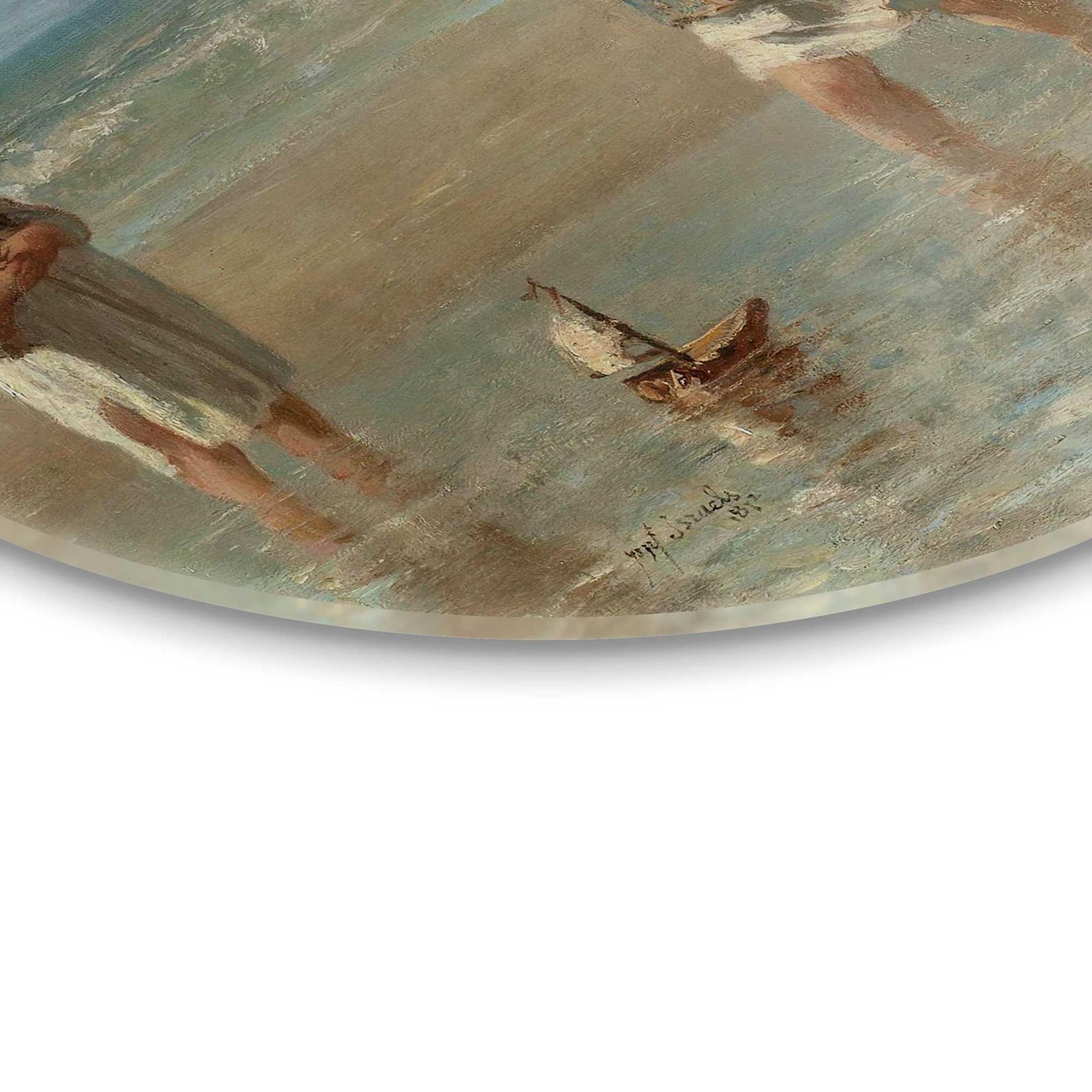 Reinders - Jozef Israels - kinderen der zee - Glasschilderij Ø 70cm