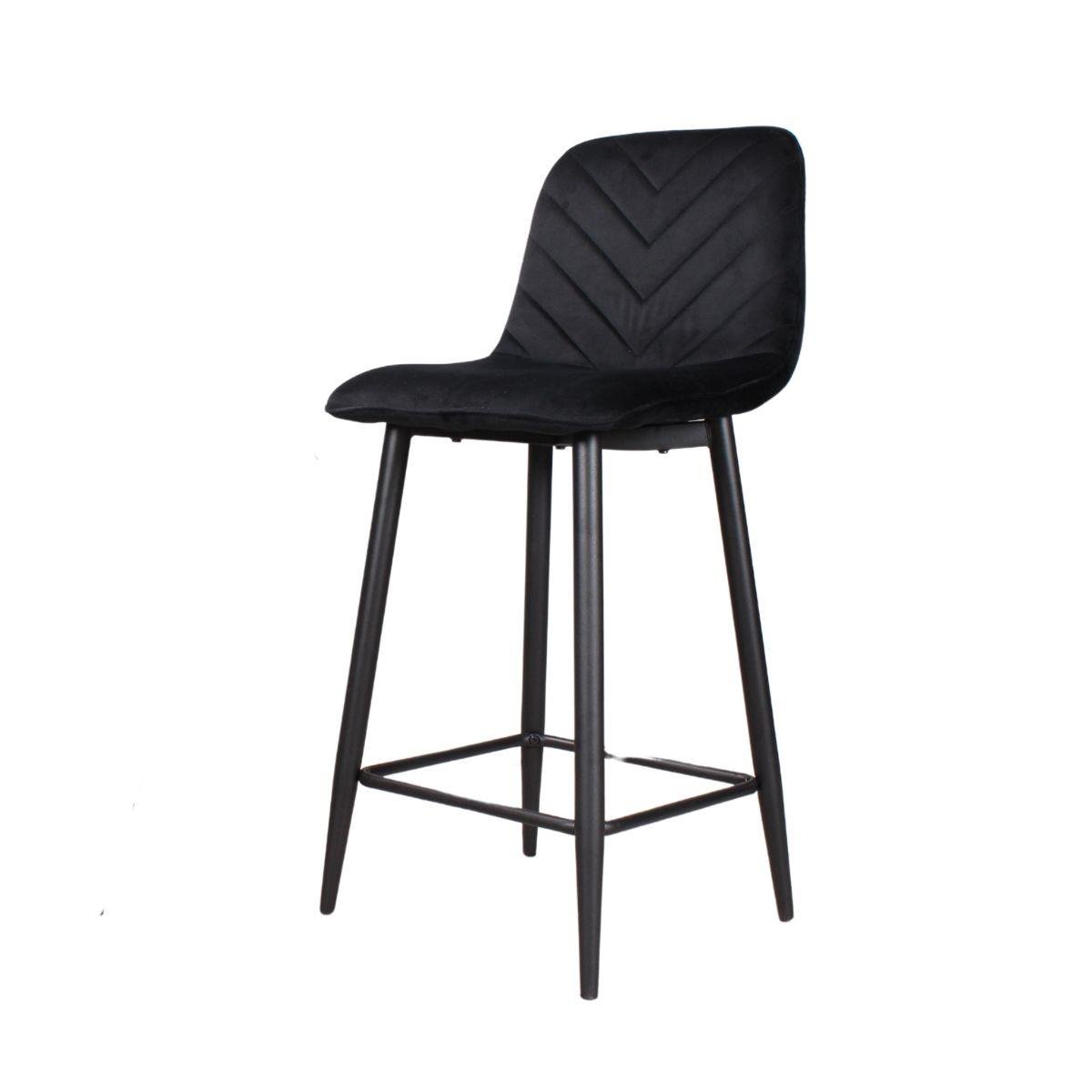 DS4U Gaby barkruk velvet 65 cm 2.0 - zwart