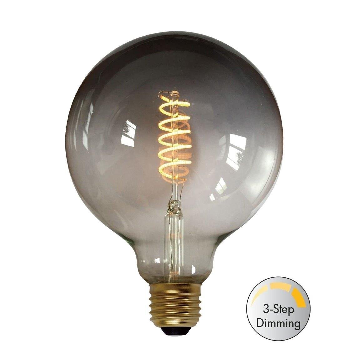 Freelight E27 7Watt Led Smoke 125mm incl. Stappen Dimmer