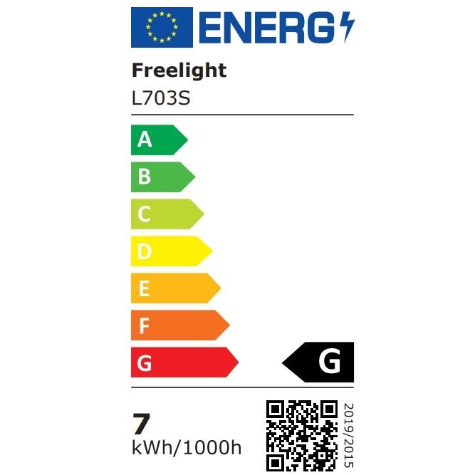 Freelight E27 7Watt Led Smoke 60mm incl. Stappen Dimmer