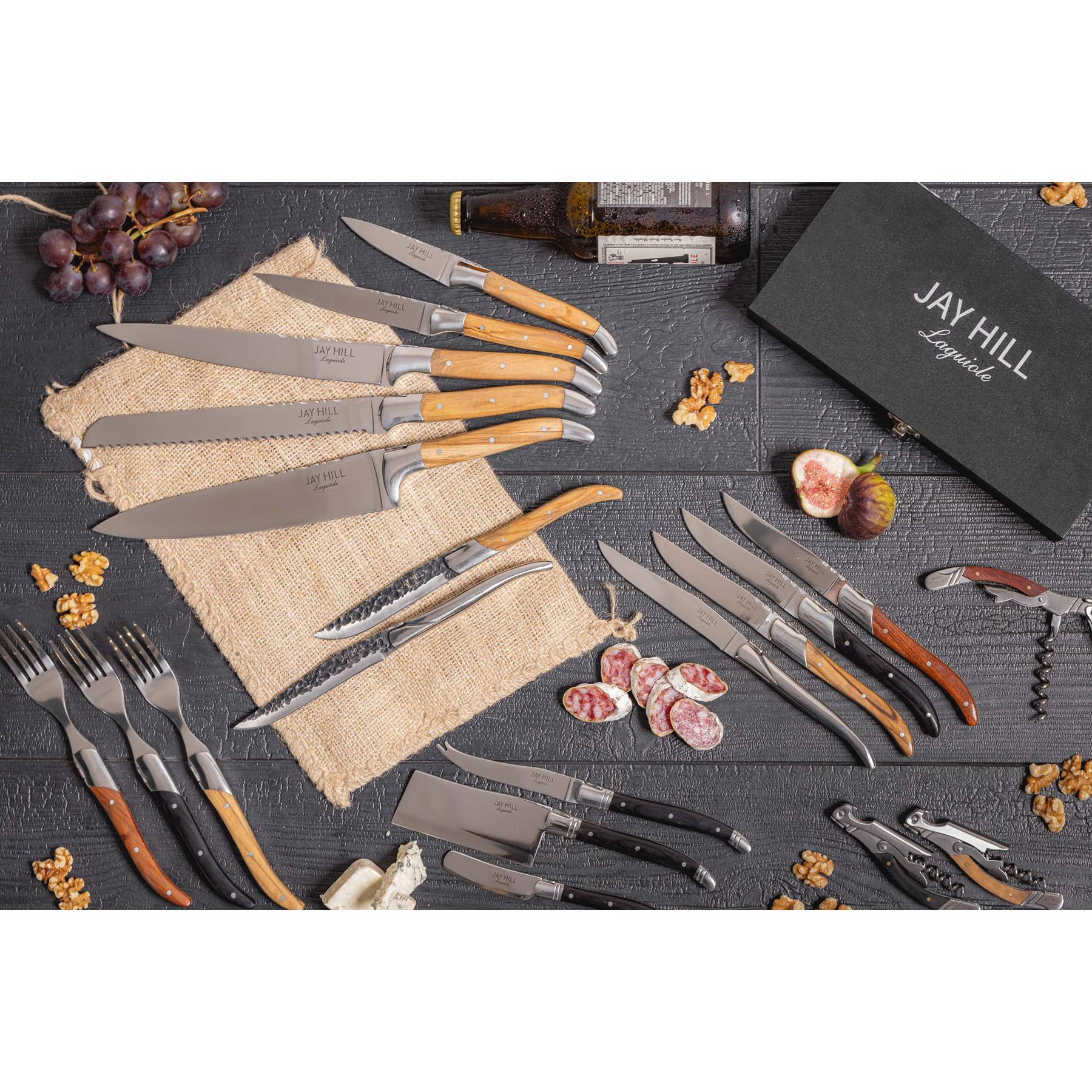 Jay Hill Steakbestek Laguiole Ebbenhout 12-Delig