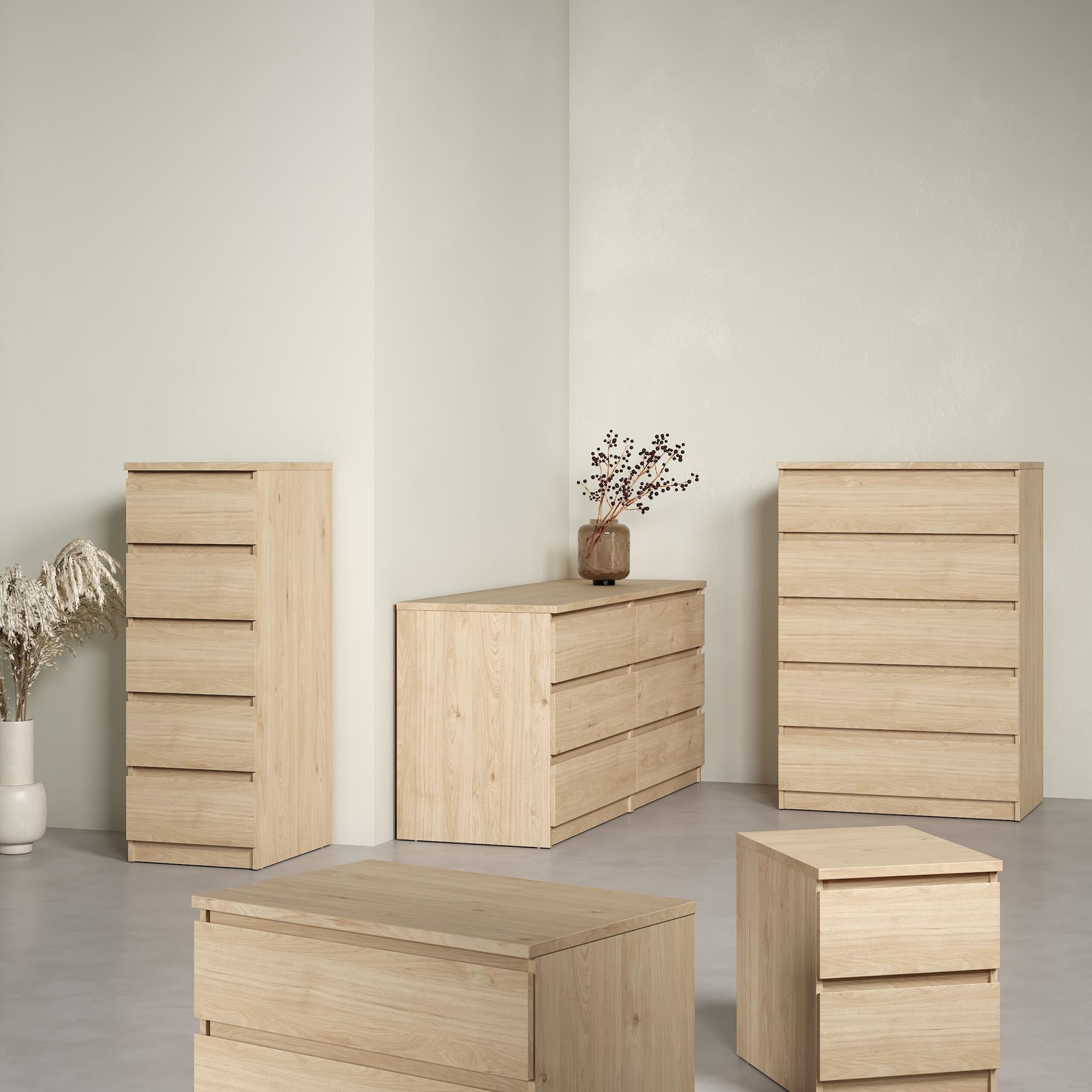 by fonQ basic Slide Ladekast 5 lades - Eiken