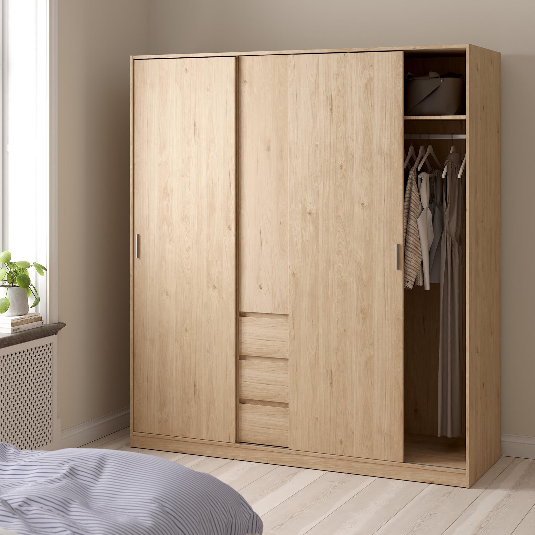 by fonQ basic Slide Kledingkast - B 177 cm - Eiken