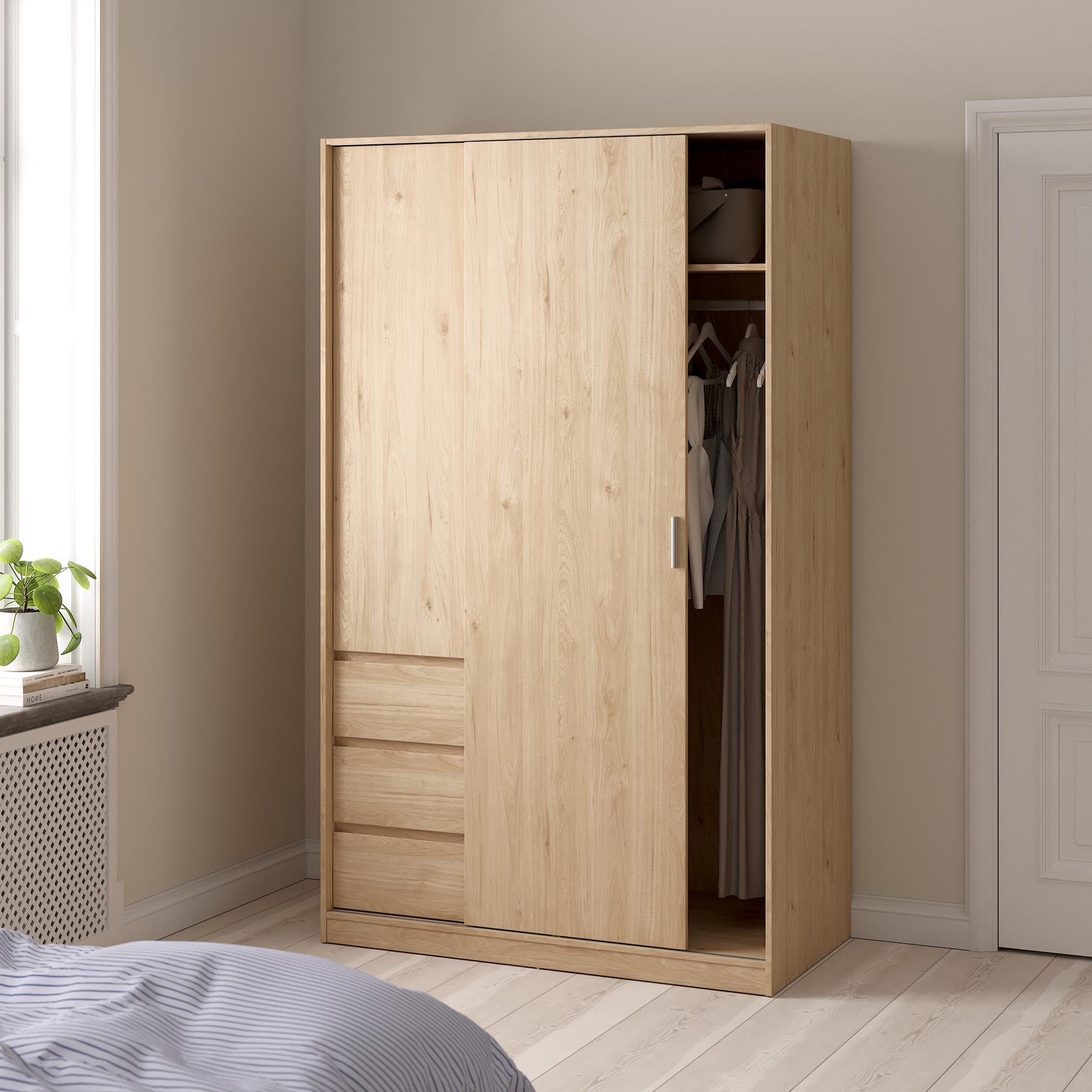 by fonQ basic Slide Kledingkast - B 118,5 cm - Eiken