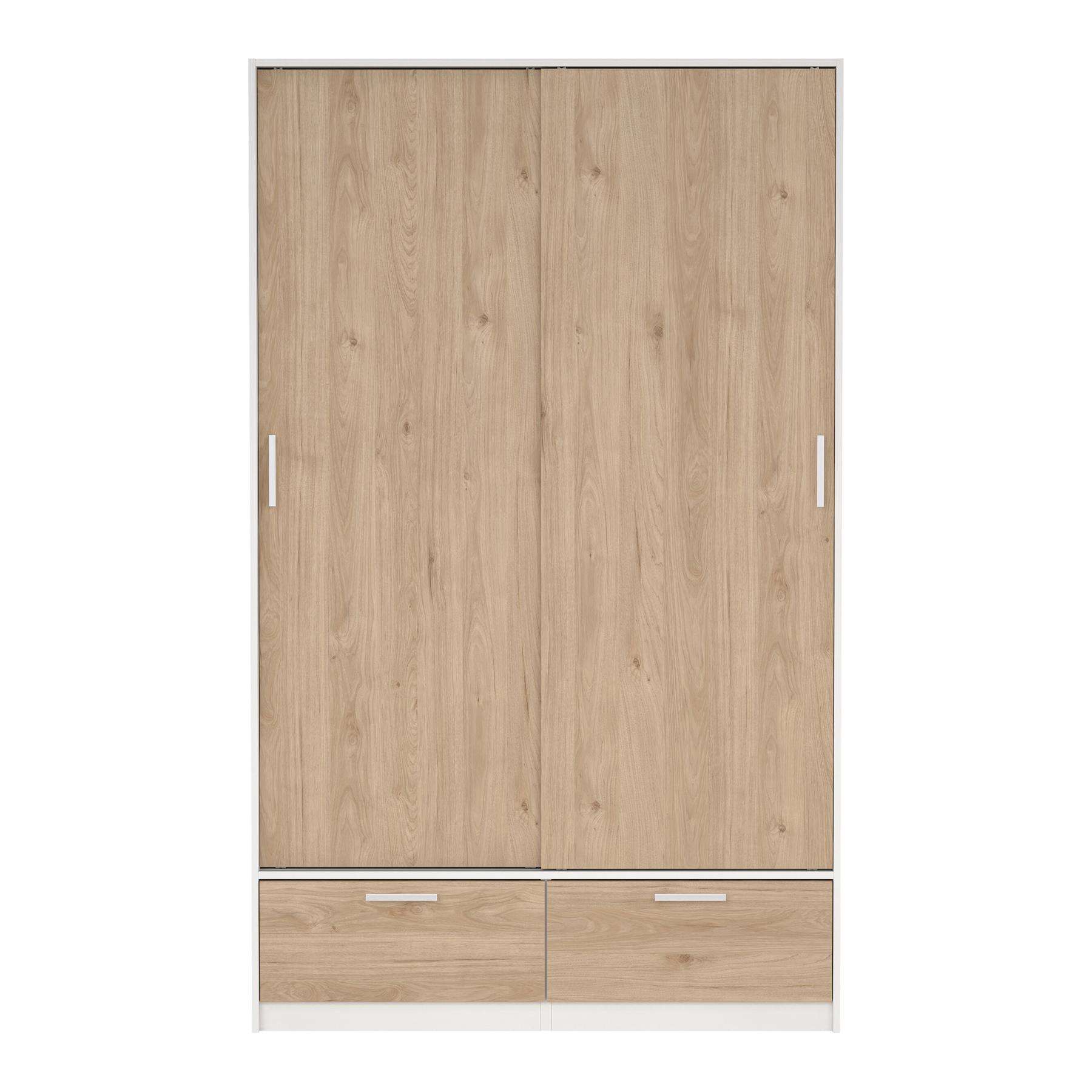 by fonQ basic Slim Kledingkast - B 121,2 cm - Eiken met witte rand
