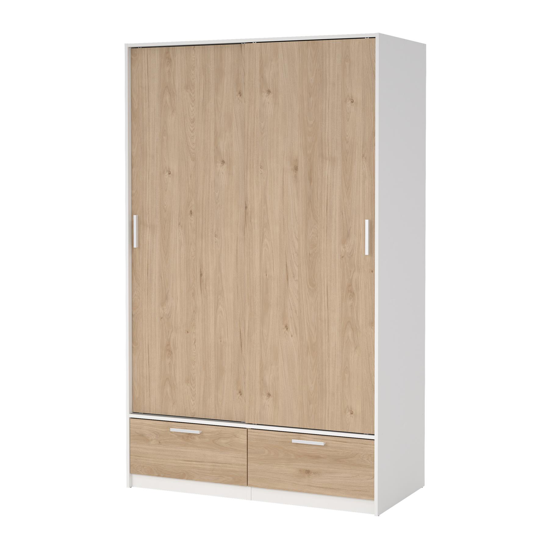 by fonQ basic Slim Kledingkast - B 121,2 cm - Eiken met witte rand