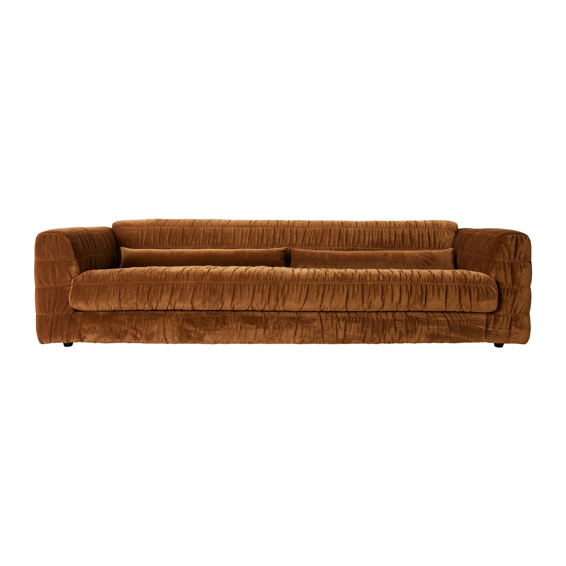 HKliving Club 4-zitsbank - Royal Velvet - Caramel