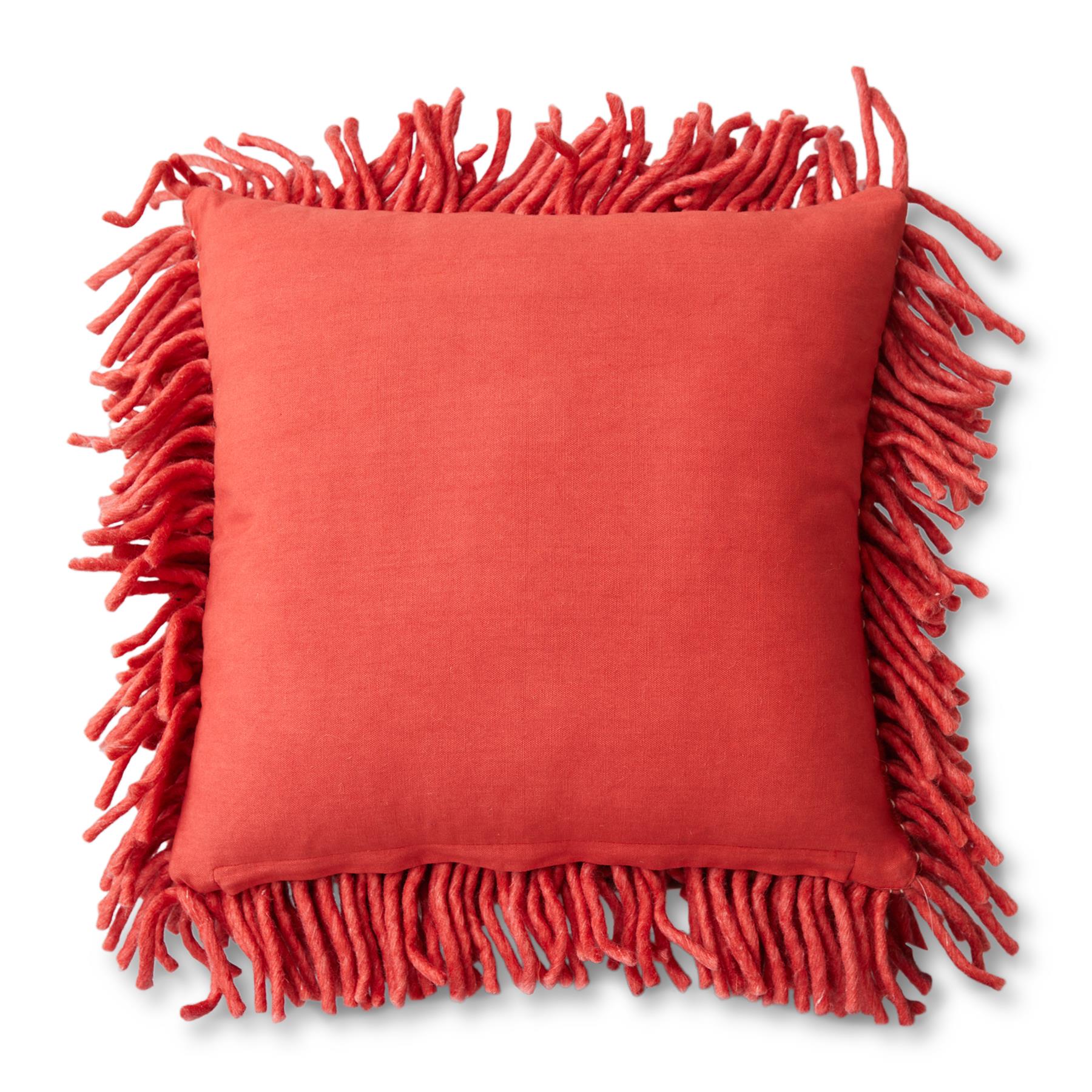 HKliving Rugged Woolen Sierkussen 50 x 50 cm - Cherry Red