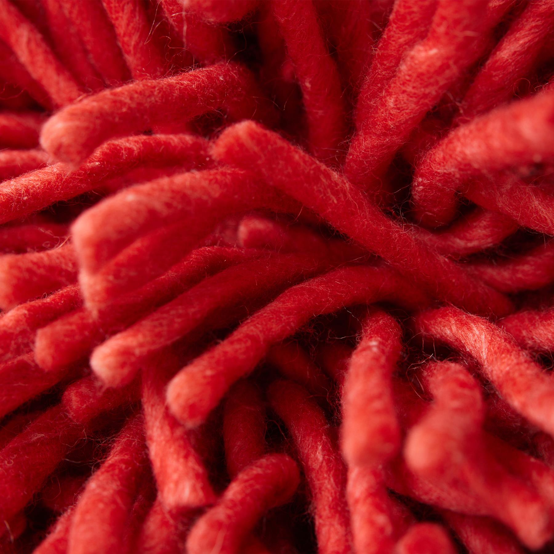 HKliving Rugged Woolen Sierkussen 50 x 50 cm - Cherry Red