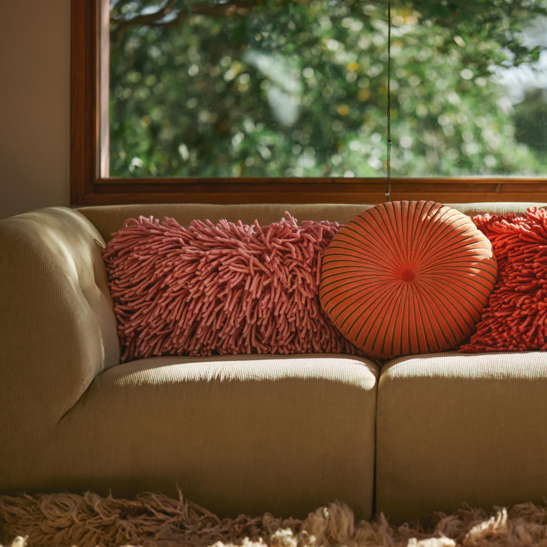 HKliving Rugged Woolen Sierkussen 50 x 50 cm - Cherry Red