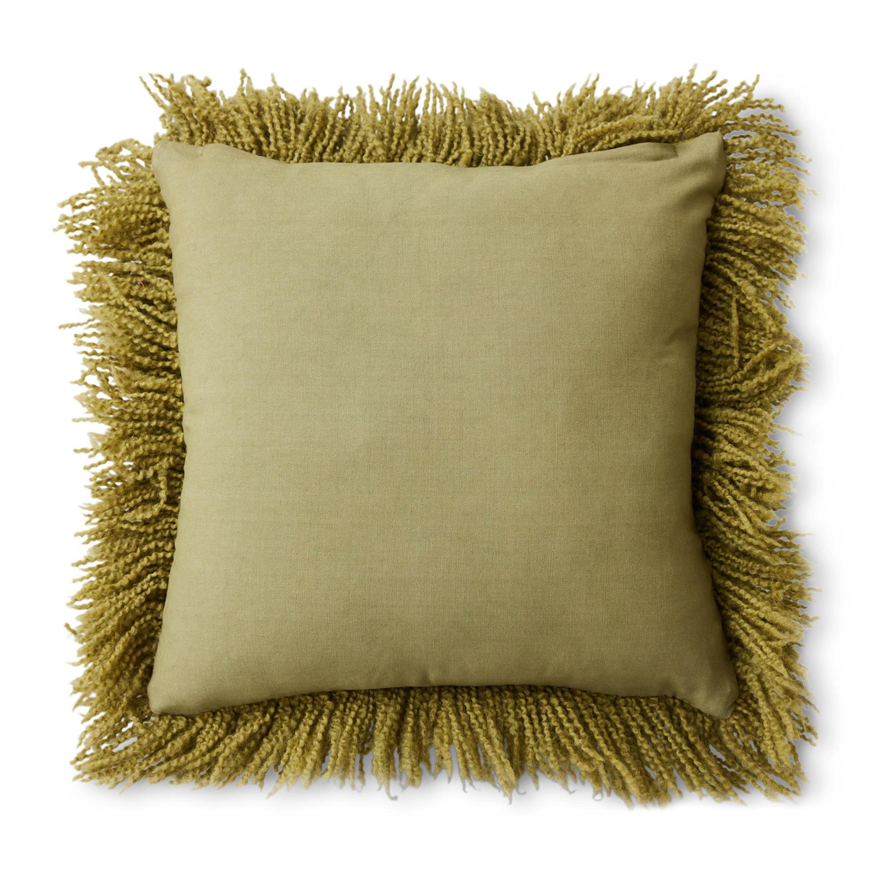 HKliving Fluffy Sierkussen 50 x 50 cm - Olive
