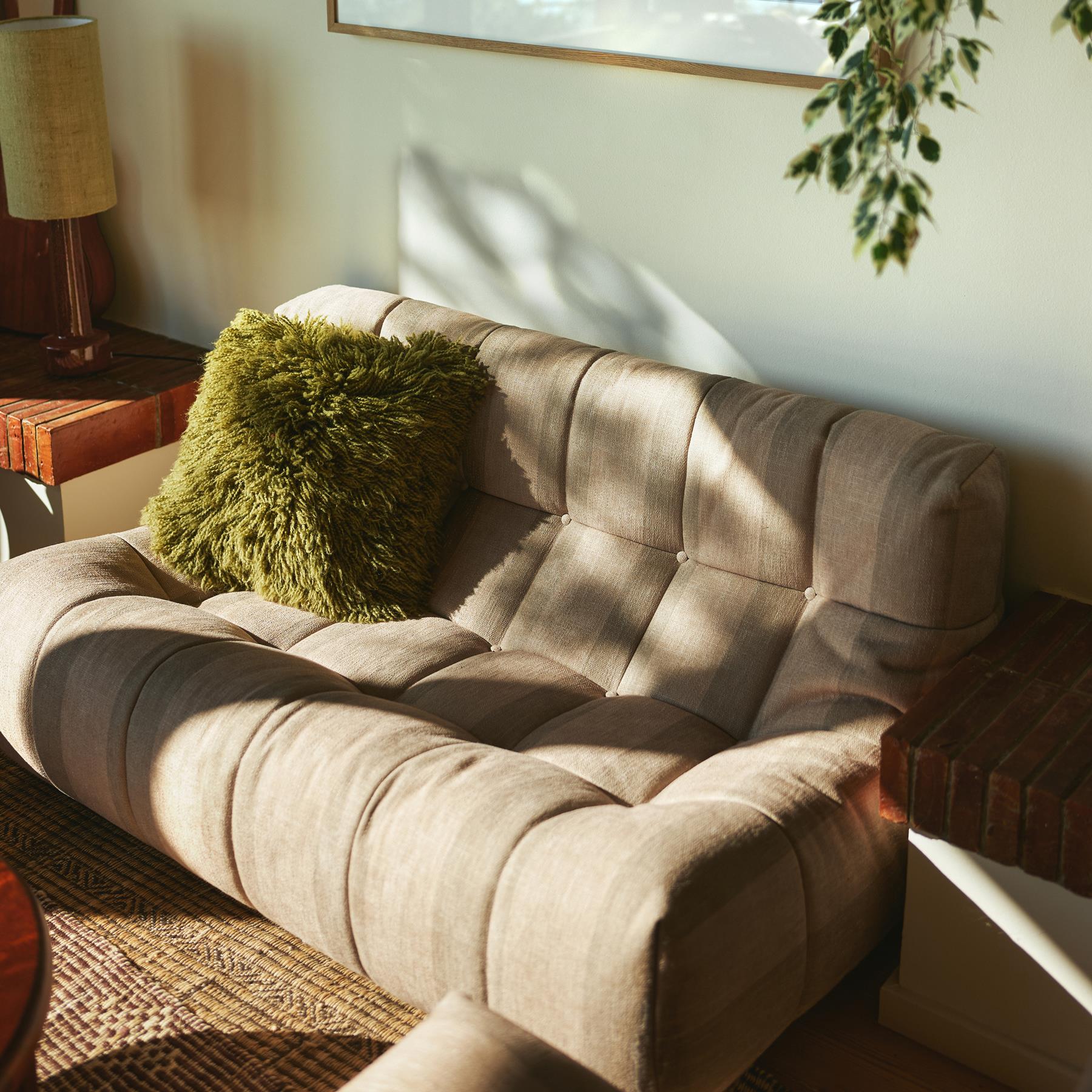 HKliving Fluffy Sierkussen 50 x 50 cm - Olive