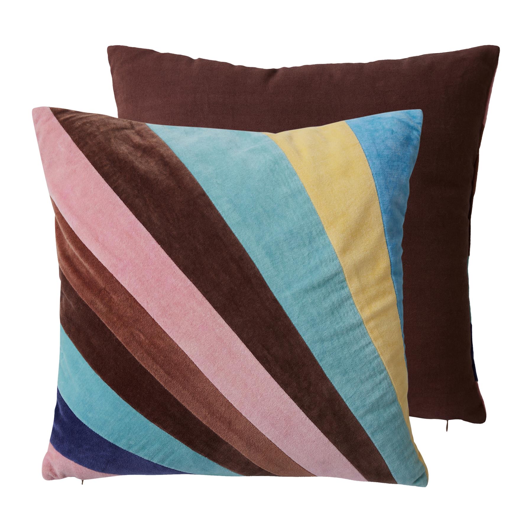 HKliving Striped Velvet Sierkussen 45 x 45 cm - Eventide 