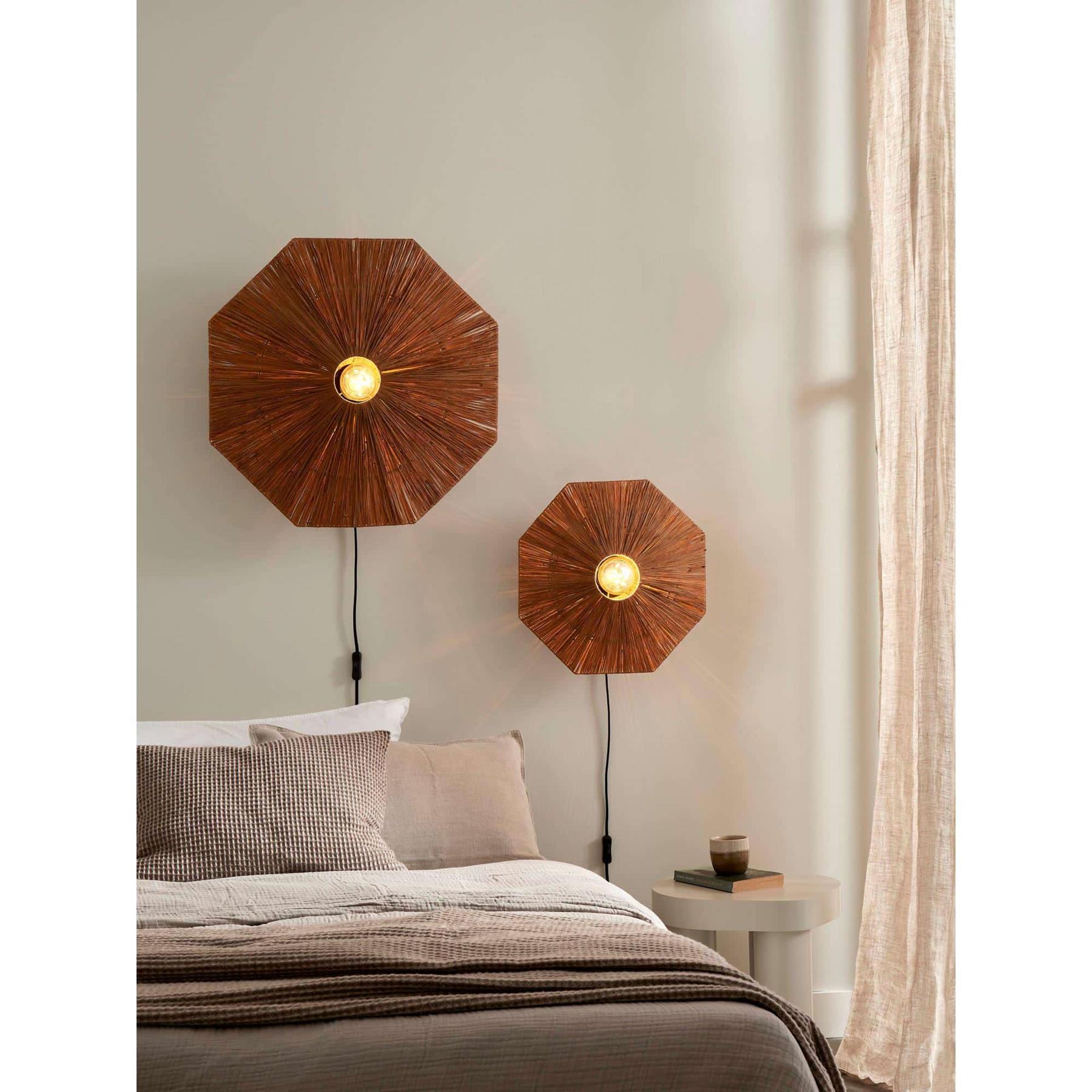 GOOD&MOJO Wandlamp Panama - Bruin - 65x7x65cm
