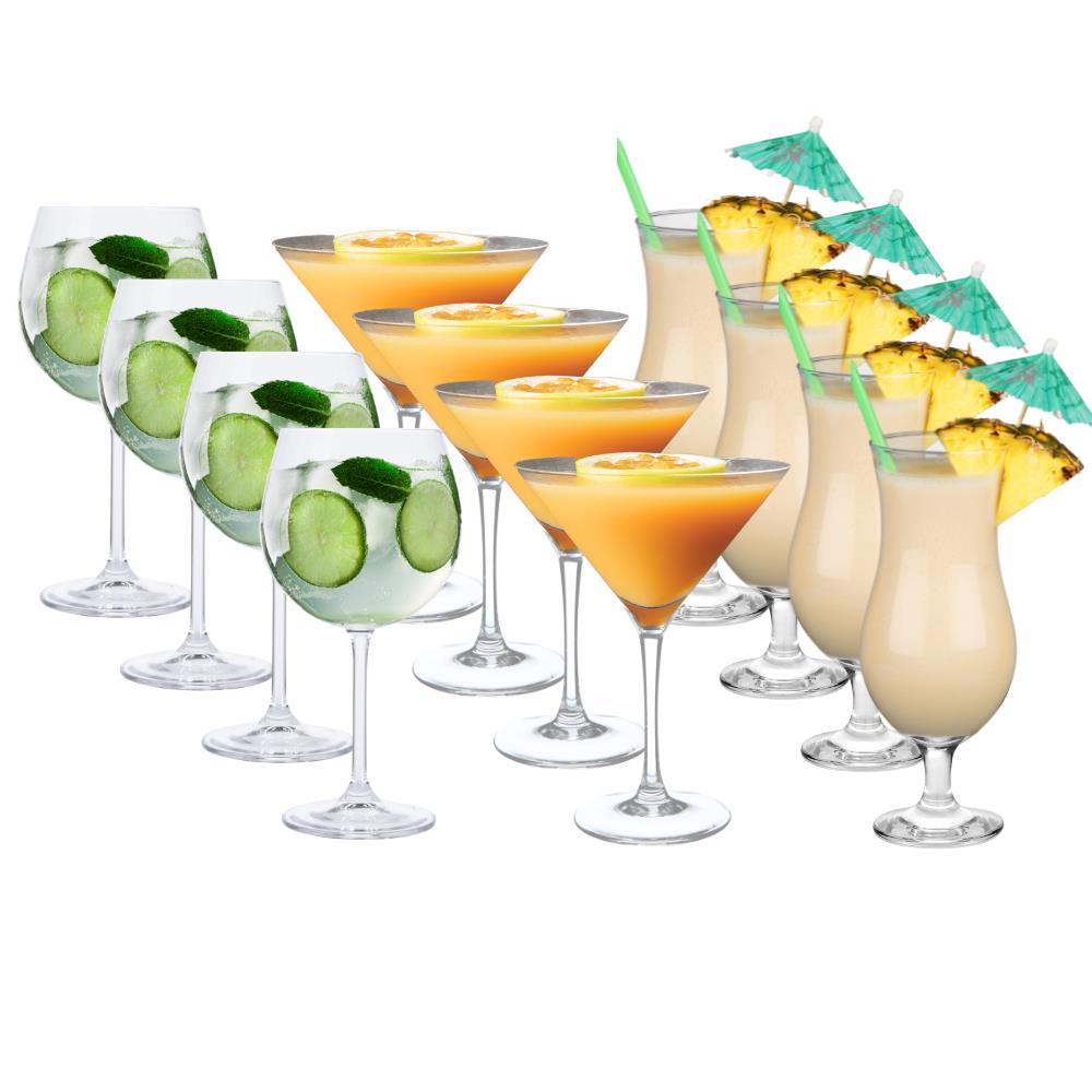OTIX Cocktail Glazen Gin Martini Pina Colada Set van 12 TINI