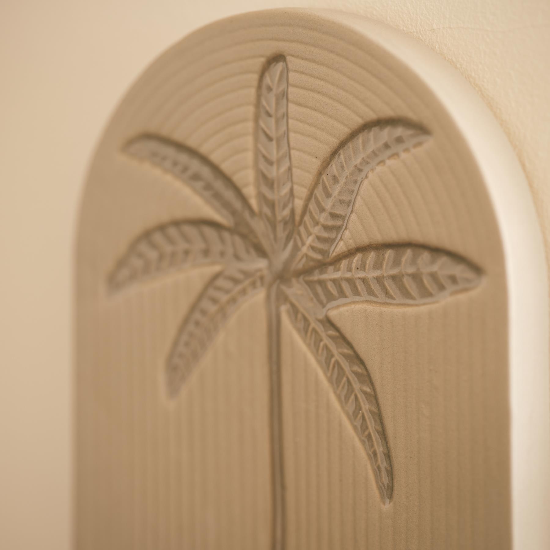 HKliving Stoneware Wanddornament - Palm 