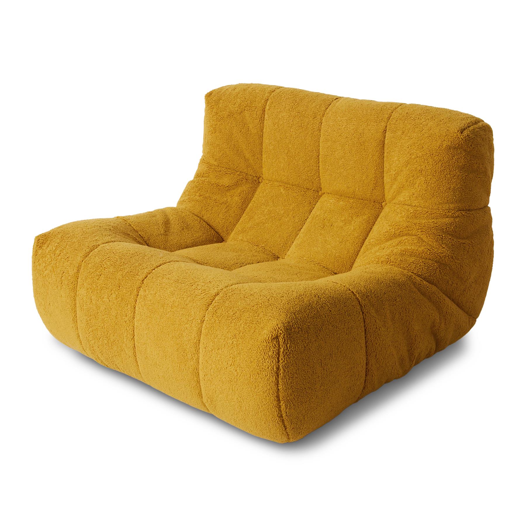 HKliving Lazy Lounge Fauteuil - Fluffy Ochre