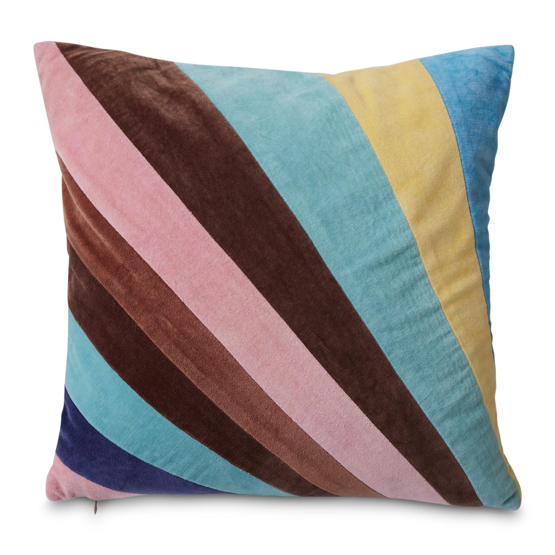 HKliving Striped Velvet Sierkussen 45 x 45 cm - Eventide 