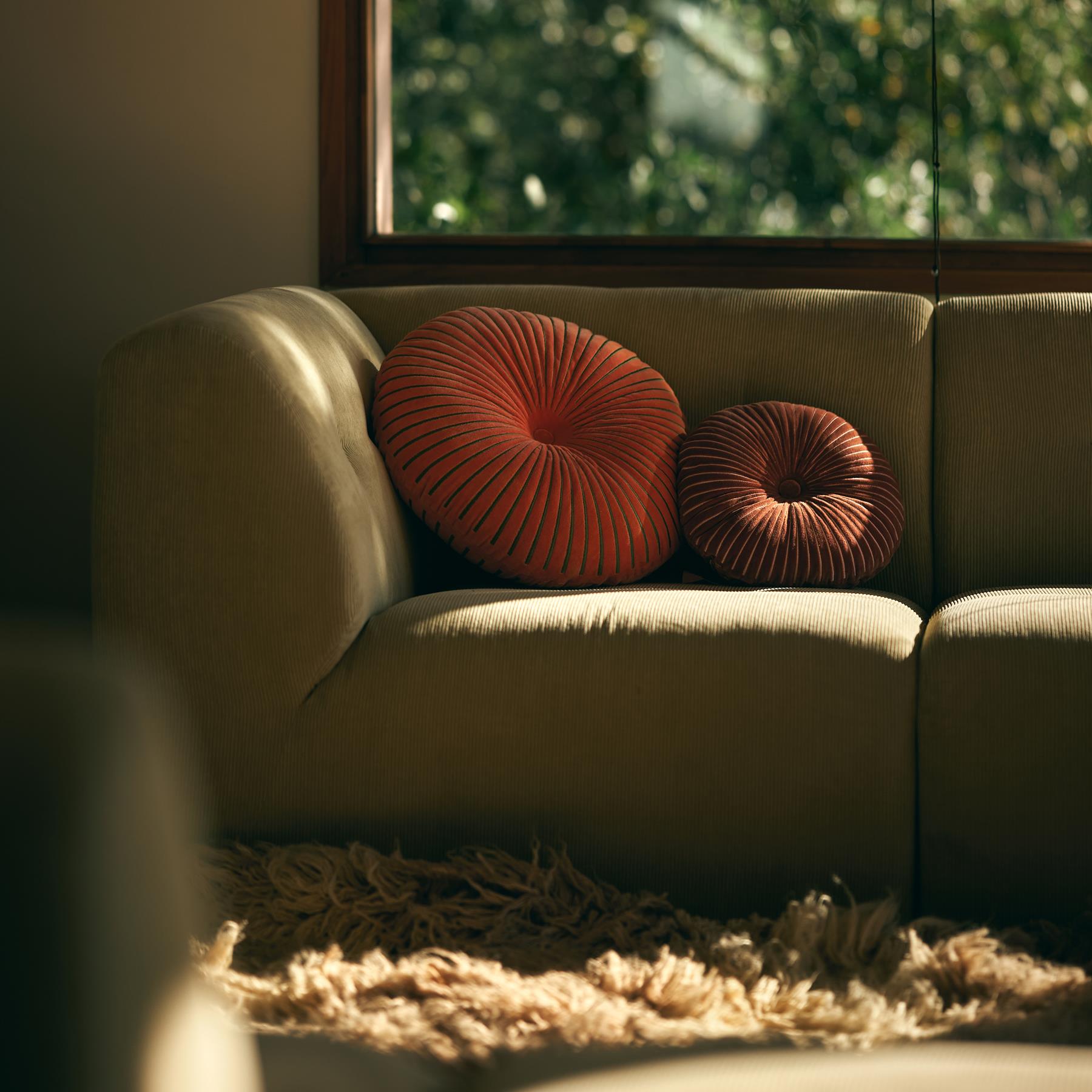 HKliving Round Ripple Sierkussen Ø 50 cm - Sienna 