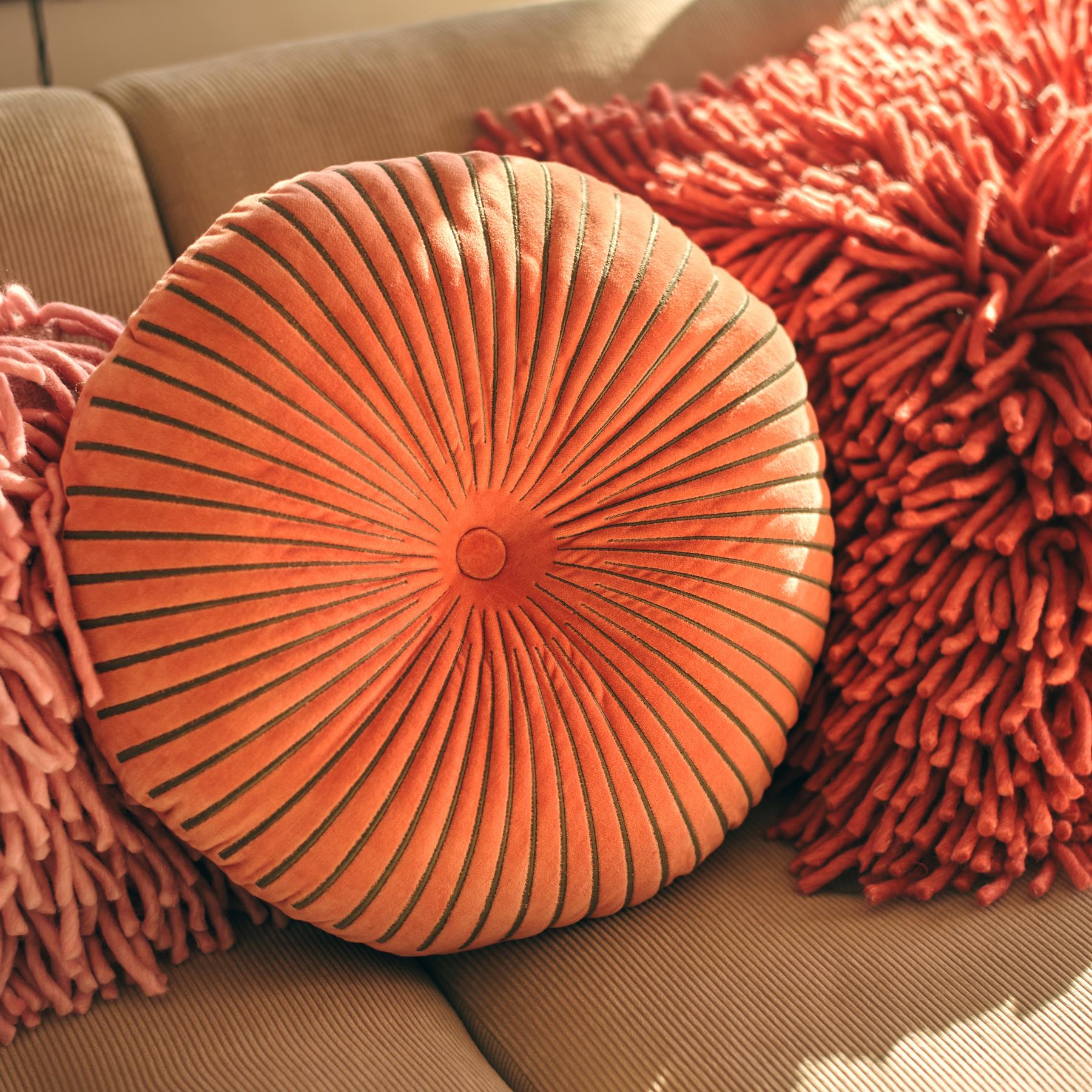 HKliving Round Ripple Sierkussen Ø 50 cm - Sienna 