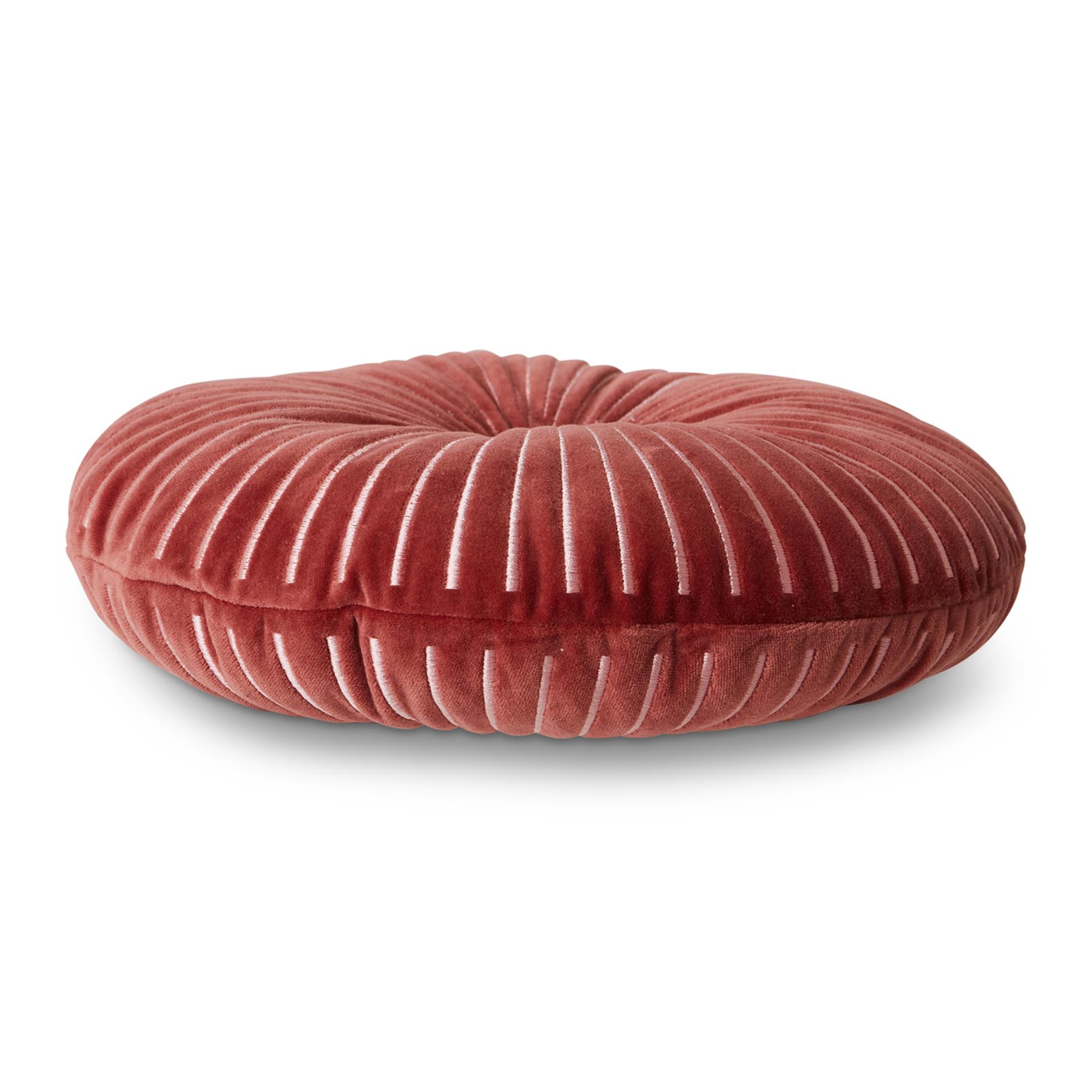 HKliving Round Ripple Sierkussen Ø 35 cm - Burgundy 