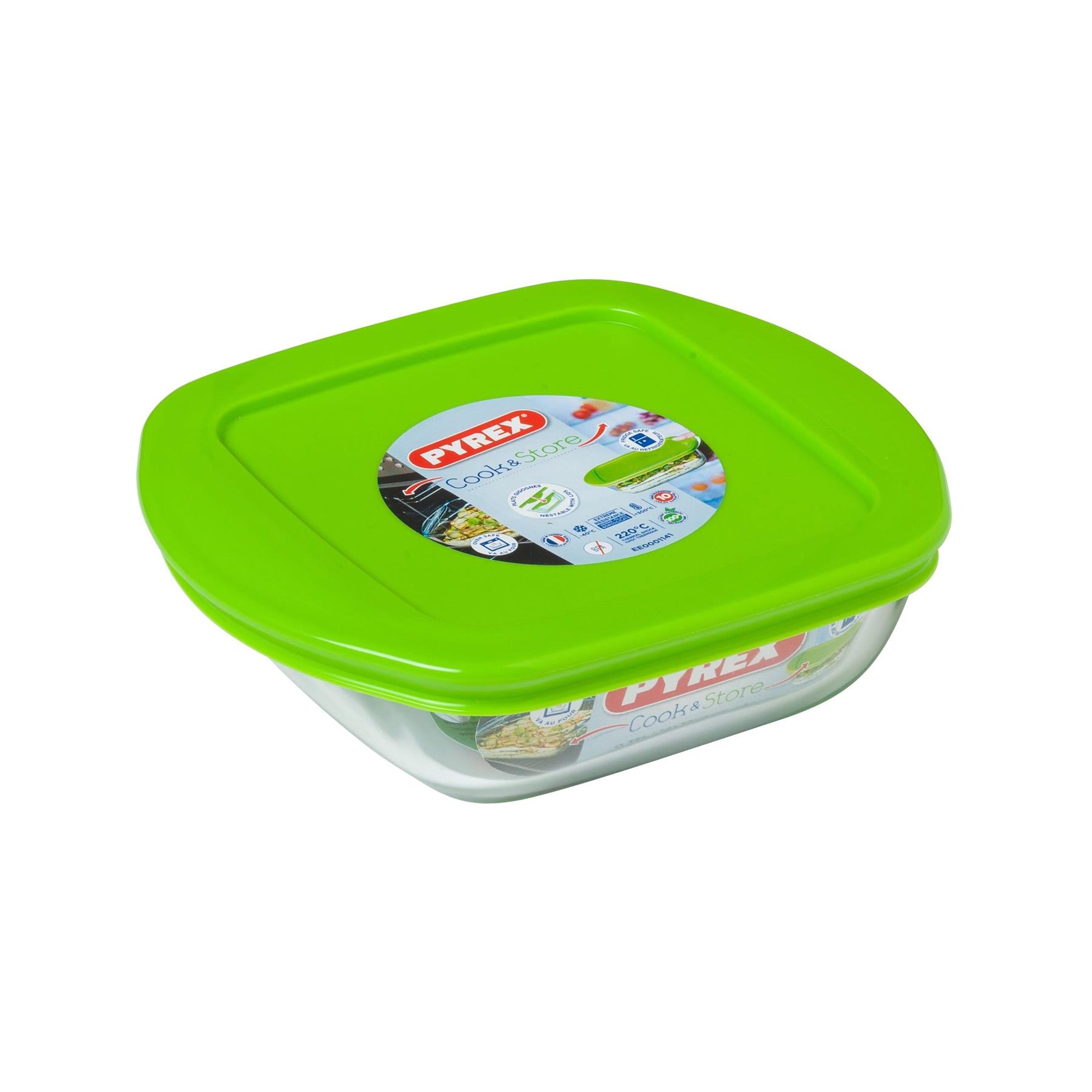 Pyrex - Schaal Vierkant met Deksel, 0,35 liter - Pyrex | Cook & Store